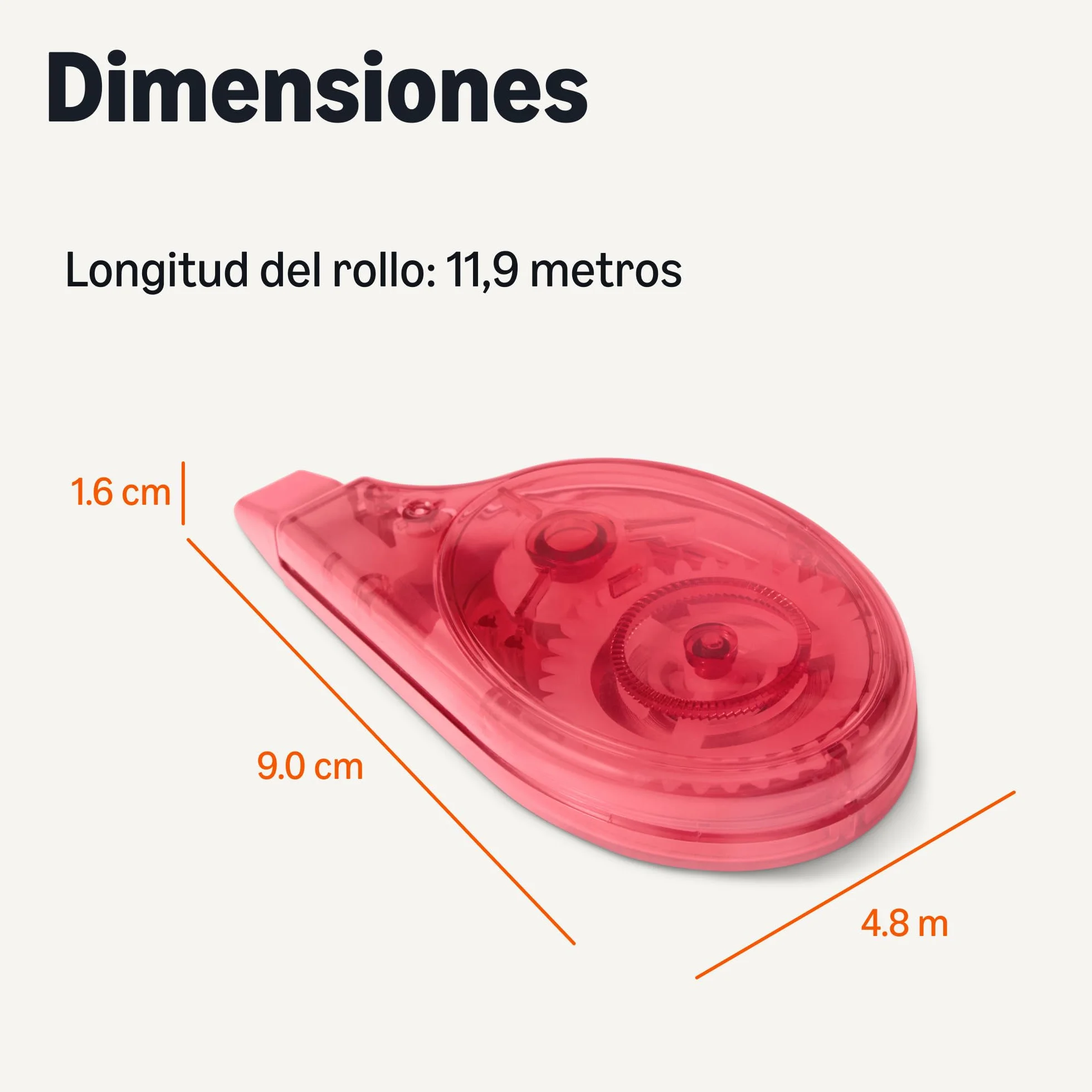 Amazon Basics Cinta Correctora, Paquete de 4, 12m, Secado Instantáneo, Verde, Morado, Rojo y Azul