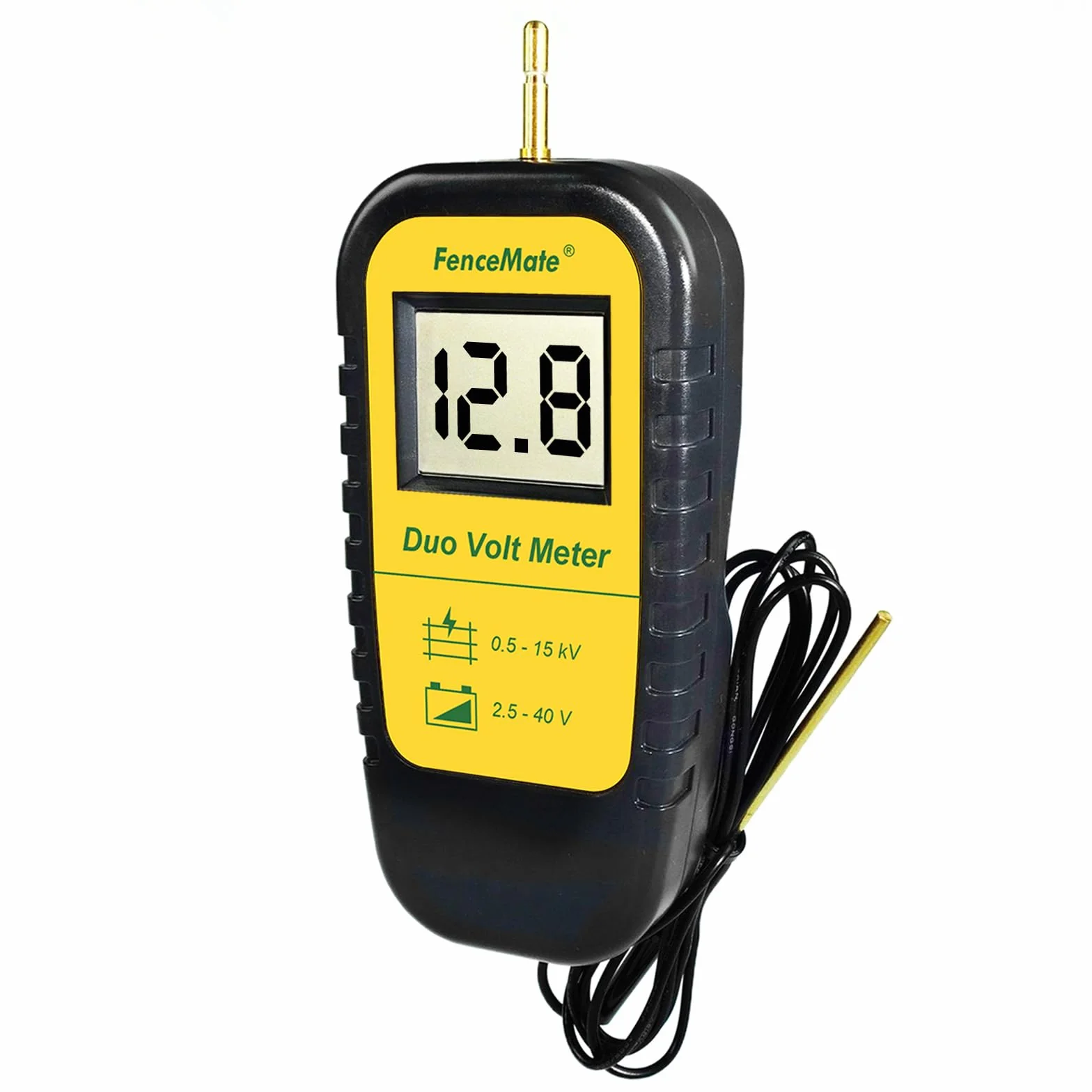 FenceMate Comprobador digital de vallas y batería/batería para comprobar la tensión de la valla eléctrica de 0,5 – 15 kV y voltaje de la batería 2,5-40 V, dispositivo de prueba de valla eléctrica para