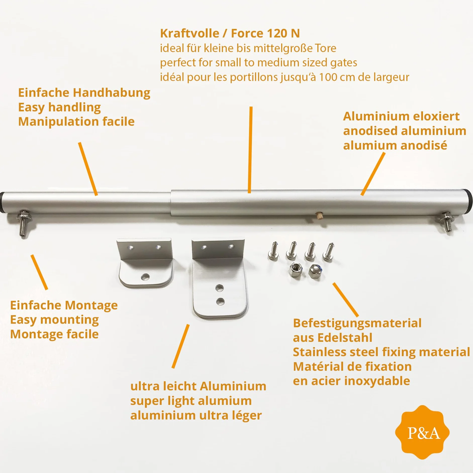 Cierrapuertas Camelion GTS 120/170 Soft Close hidráulico para puerta extorior de hasta 100 cm aluminio anodizio