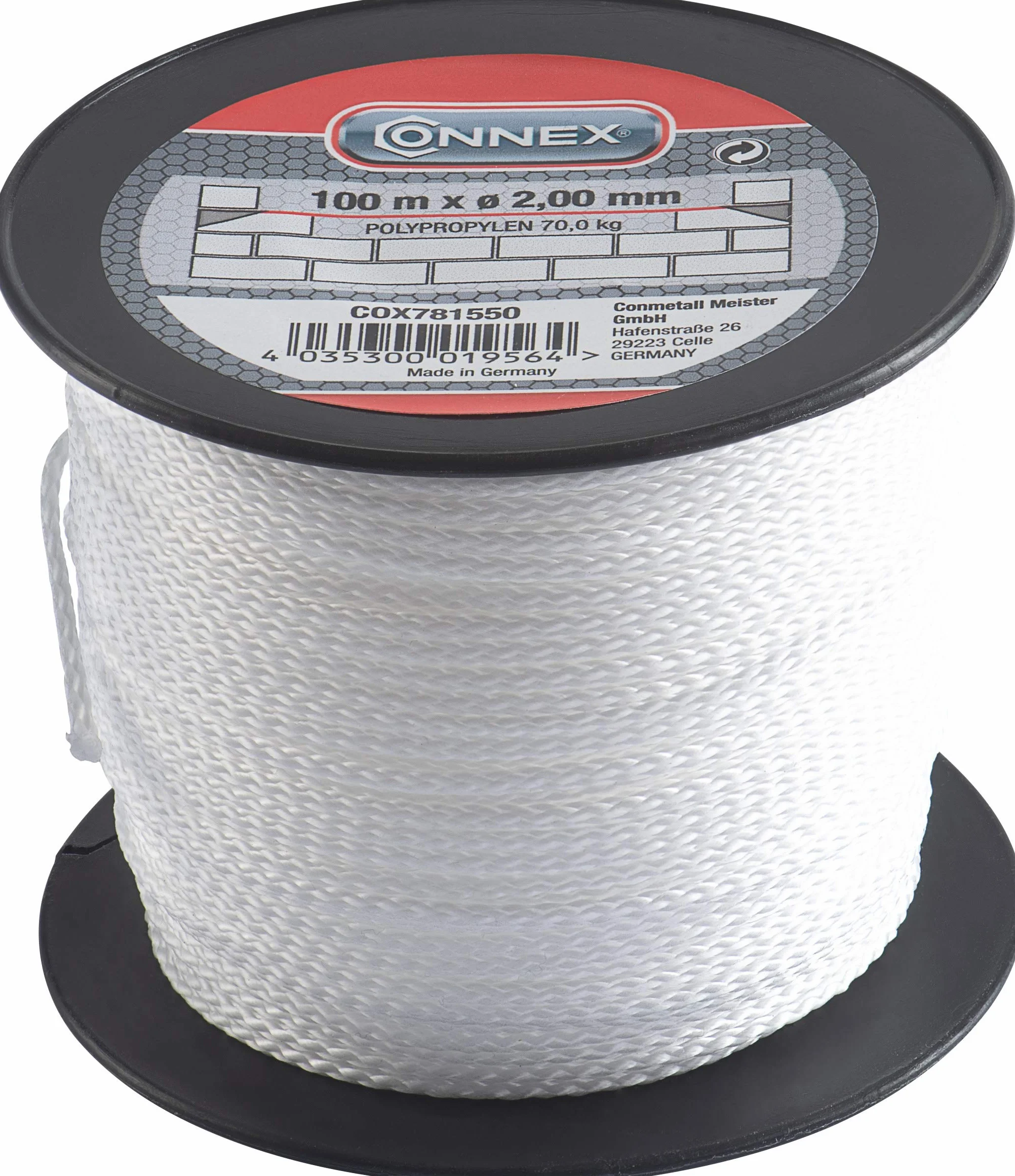 Connex COX781550 -Cordón trenzado de propileno, 100 m x diámetro 2 mm