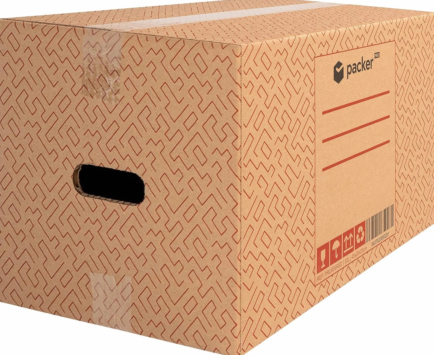 Packer PRO Pack 10 Cajas Carton para Mudanzas y Almacenaje con Asas 430x300x250mm