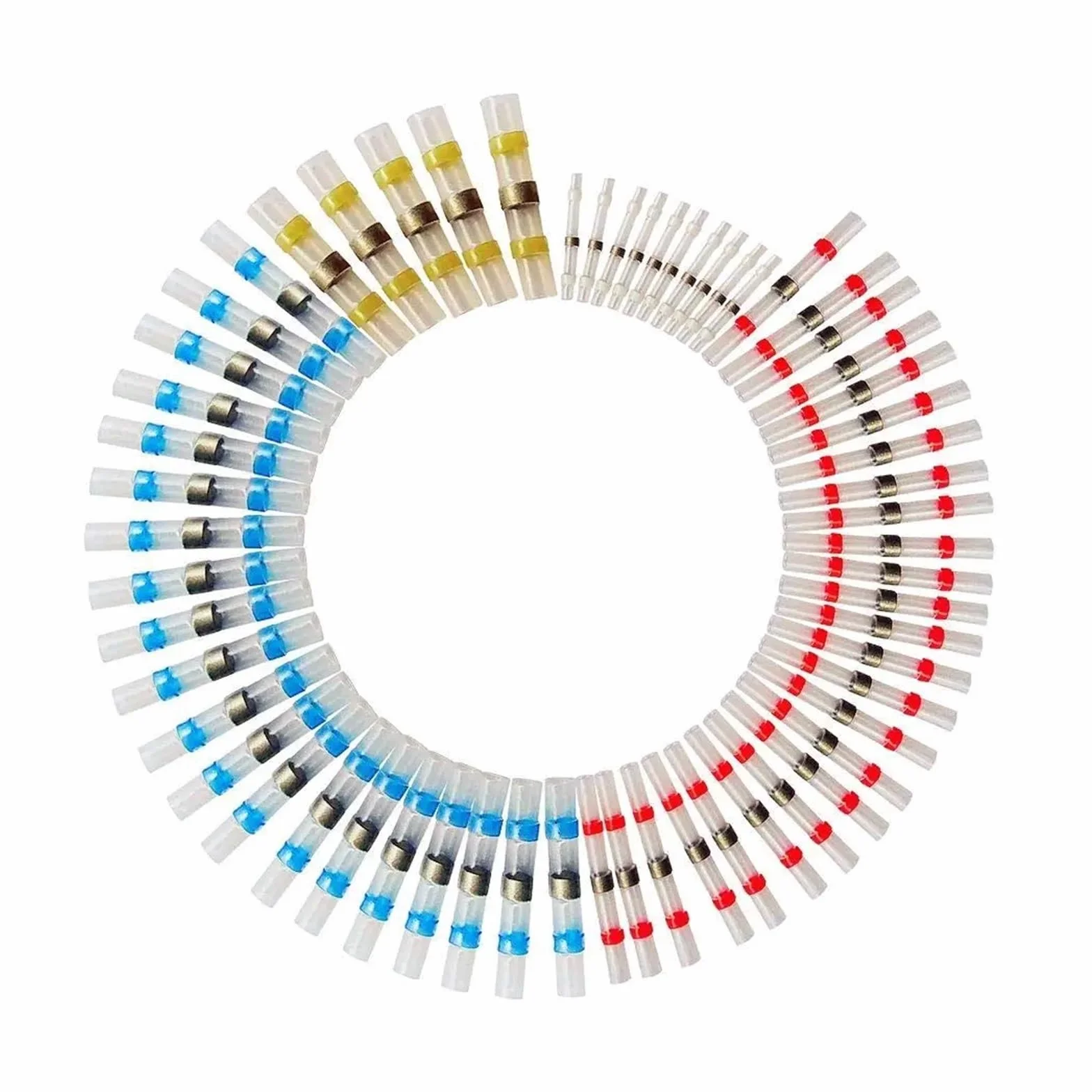 Kit de 300 conectores de cable eléctrico termorretráctiles con aislamiento surtido, terminales de empalme con manguito de soldadura, AWG10-26