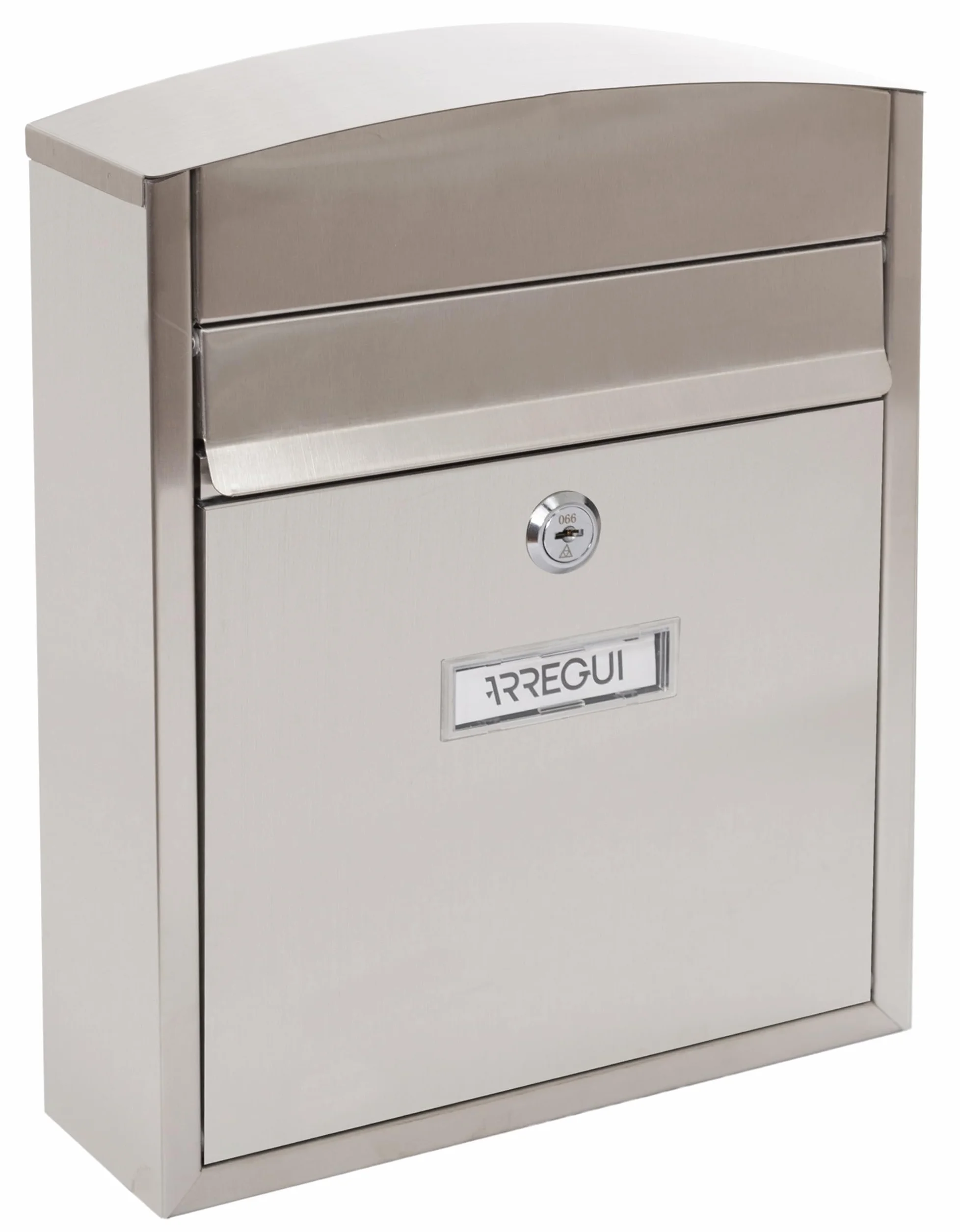 ARREGUI Compact E5737 Buzón Exterior de Acero Inoxidable, Tamaño S (Correo DIN A5) - 28.5 x 24 x 9.5 cm, Buzón de Pared Pequeño, Buzón de Correo Individual, Antilluvia, Anticorrosivo, Inox