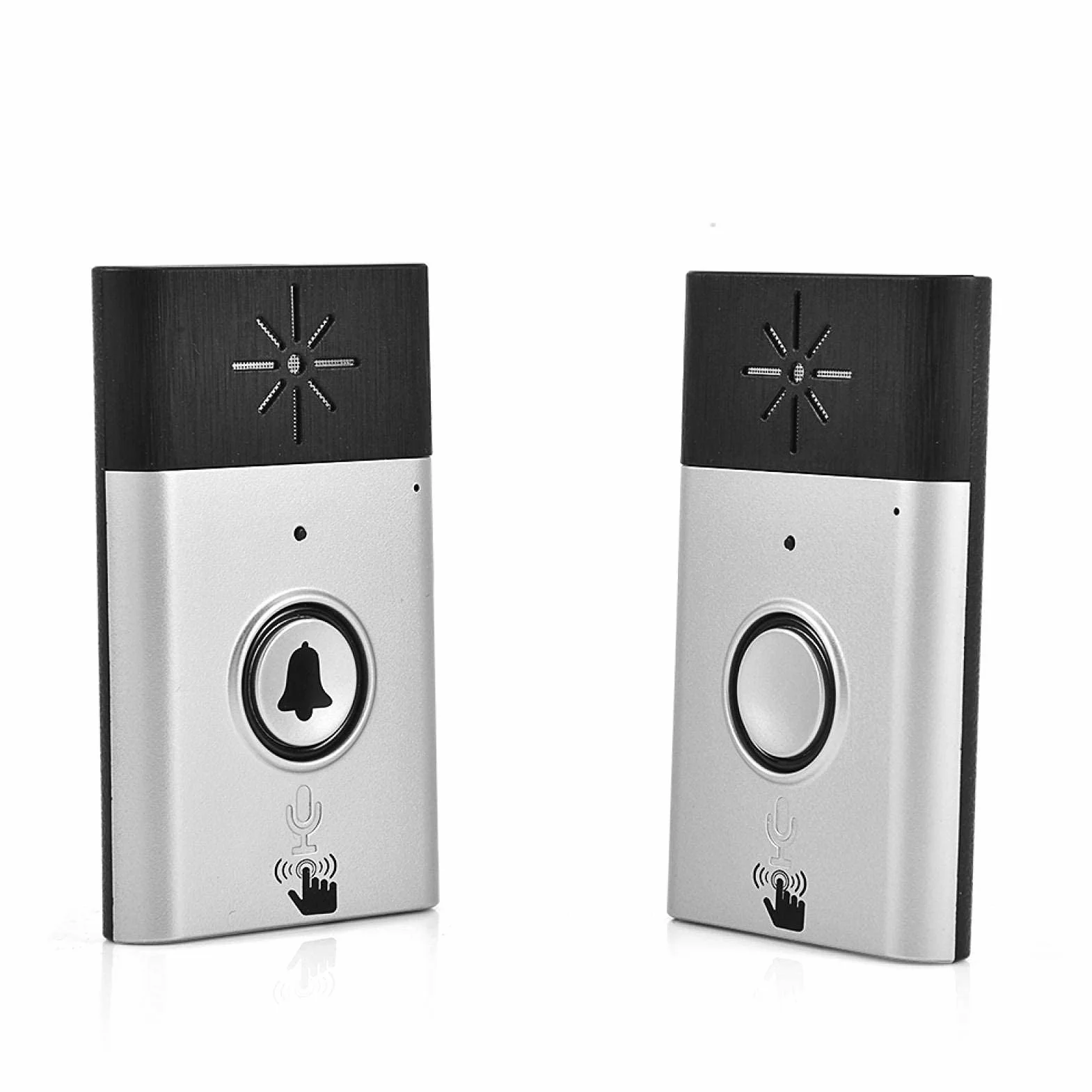 Timbre de Puerta, con Altavoz de micrófono de Alta sensibilidad Incorporado, de intercomunicador de Timbre inalámbrico, Mini Voz portátil de 2,4 GHz