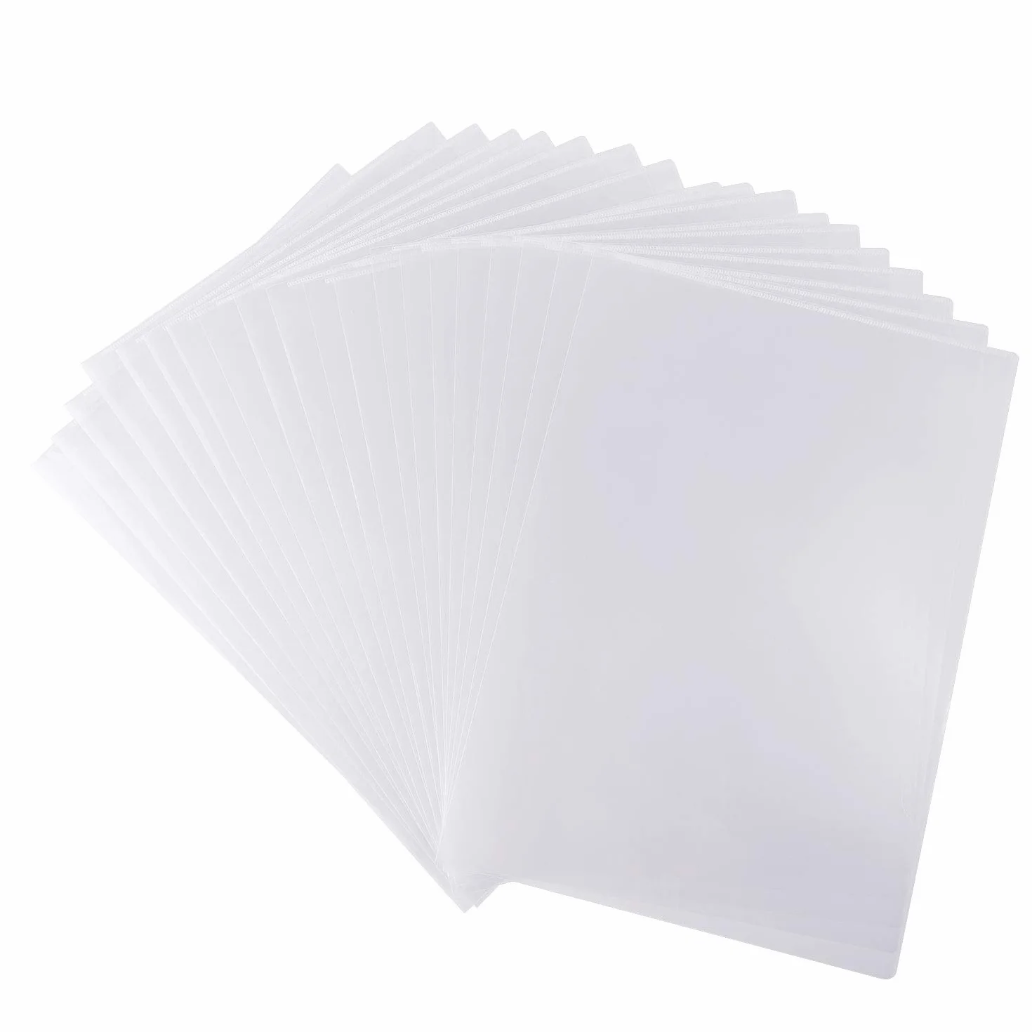 FEPITO 40 Pcs Carpetas de archivos de plástico A4 transparentes