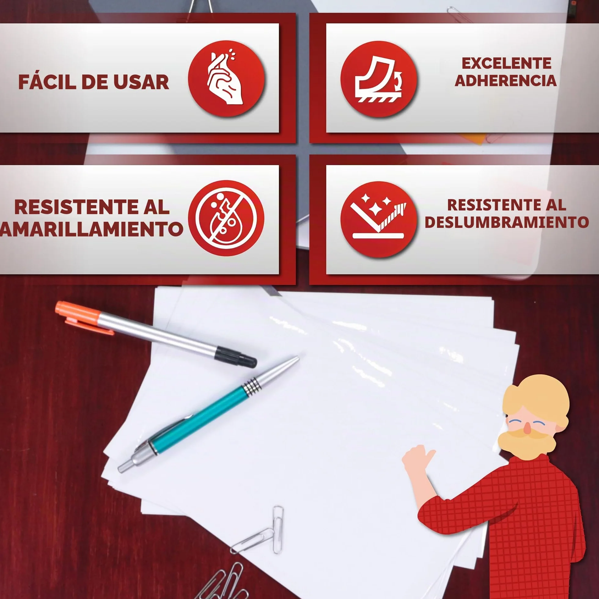 XFasten Láminas de Plastificar Autoadhesivas 9 x 12 Pulgadas Paquete de 50 4.76 de Espesor