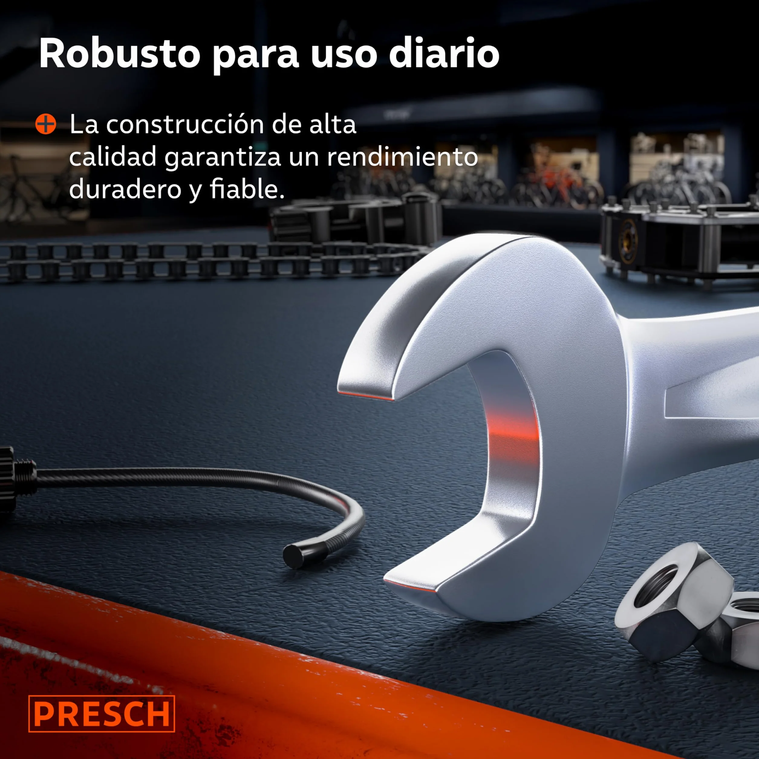 PRESCH Llaves fijas con carraca reversibles 5 uds (8, 10, 13, 17, 19mm) con bolsa - Ángulo de retorno mínimo (4°, 90 dientes) - Juego llaves carraca duraderas fabricados con precisión