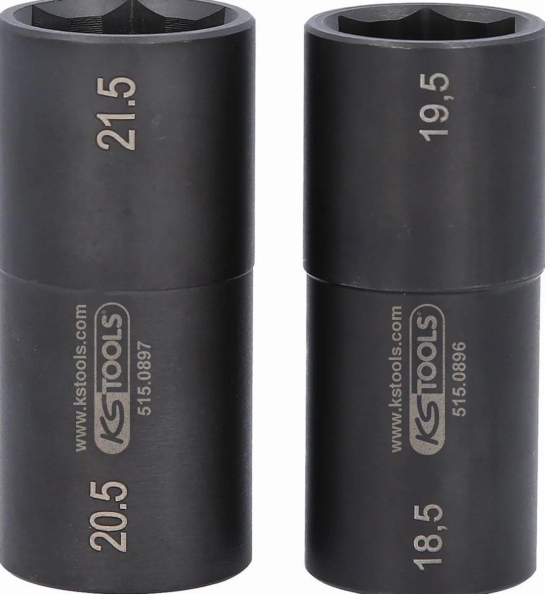 KS Tools 515.0895 Juego de llaves de vaso de impacto especiales de 1/2" para llantas de aluminio de Ford, 18,5 / 19,5 / 20,5 / 21,5 mm, 2 pzs