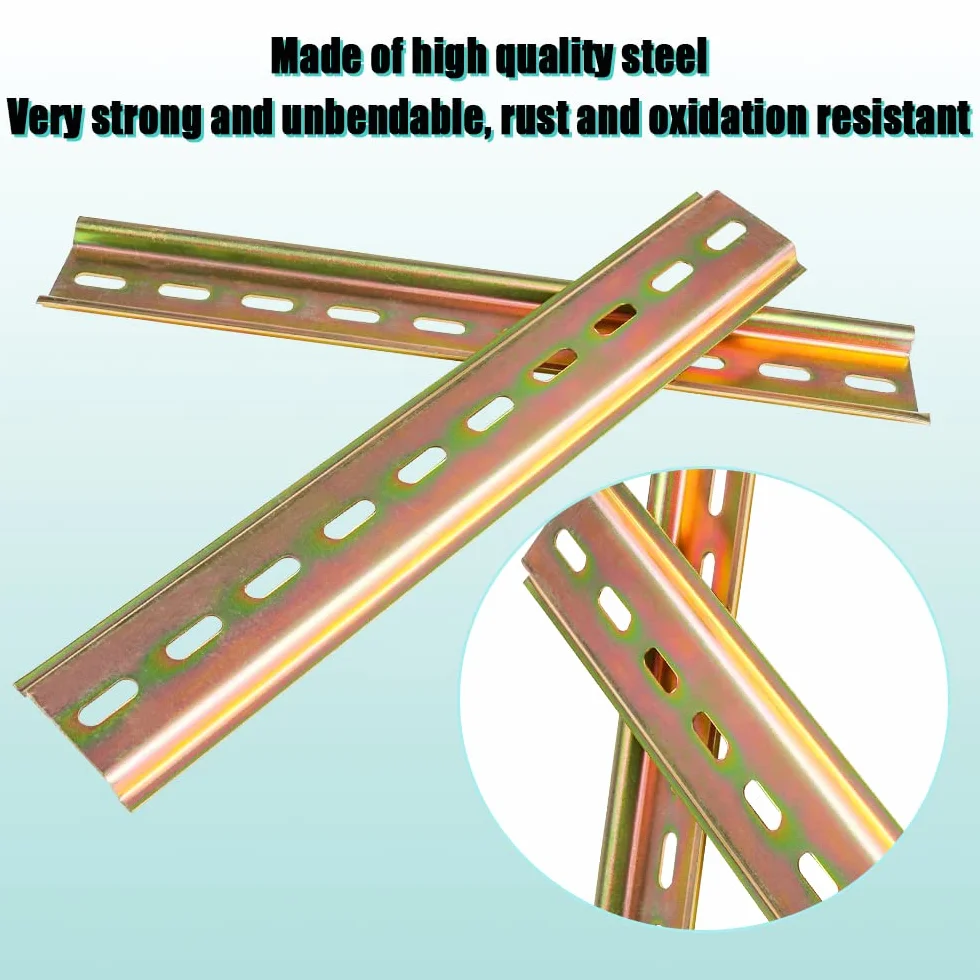 WHC 3 Piezas Carril Din Enchufe Carril Din Rieles de Montaje, Puentes de Cables para La Instalación en Armarios de Distribución, Aparamenta (Amarillo, 3,5 cm de Ancho, 20 cm de Largo, 0,75 cm de Alto)