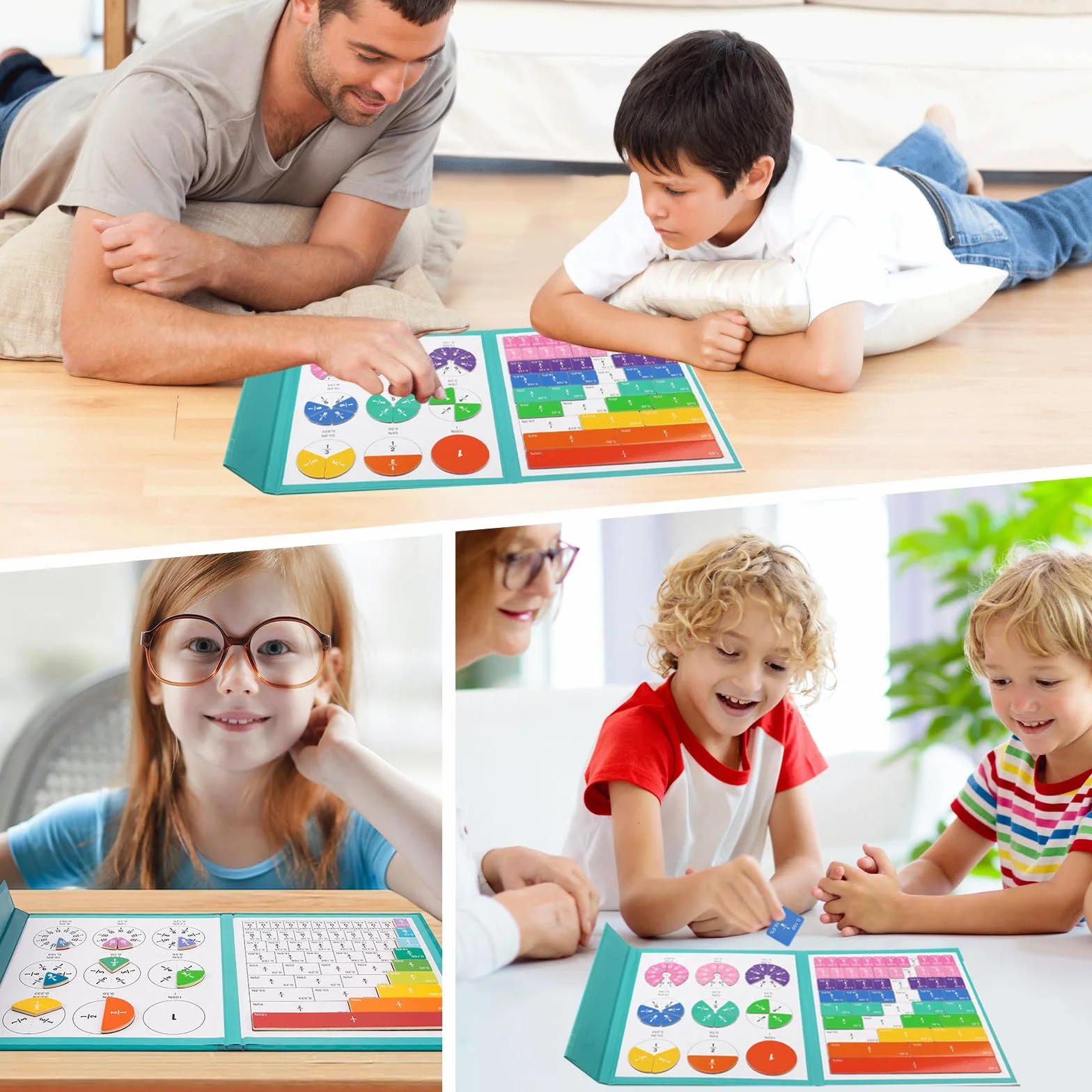 Libro de Fracciones Magnéticas para Niños – Libro Demostrativo con Manipulativos, Juego Educativo de Matemáticas, Recursos de Aprendizaje para Escuela y Casa