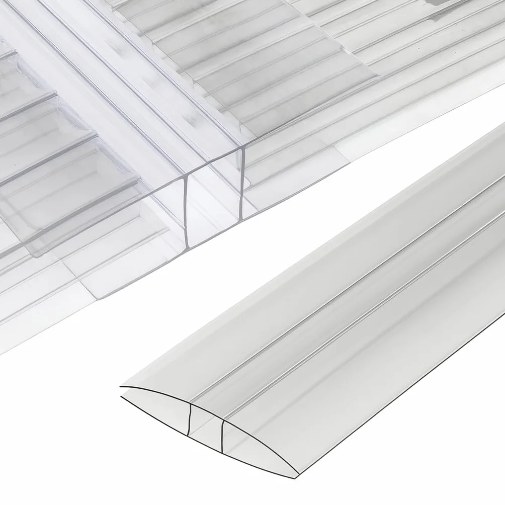 Perfil Unión H Policarbonato Alveolar MACROLUX Protección UV Coextruida Transparente Stabilit Suisse Invernadero Pérgola Marquesina Diferentes Espesores y Longitudes (200 CM (L), 0.00, 4, Milímetros)