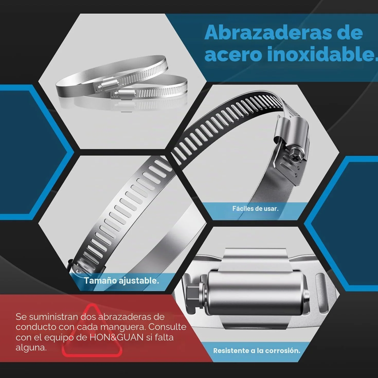 Hon&Guan Tubo flexible de aluminio de 200 mm Longitud 5 m, Manguera Flexible de Aluminio para Secadora, Campana Extractora, Ventilador de Tubos, Aire Acondicionado