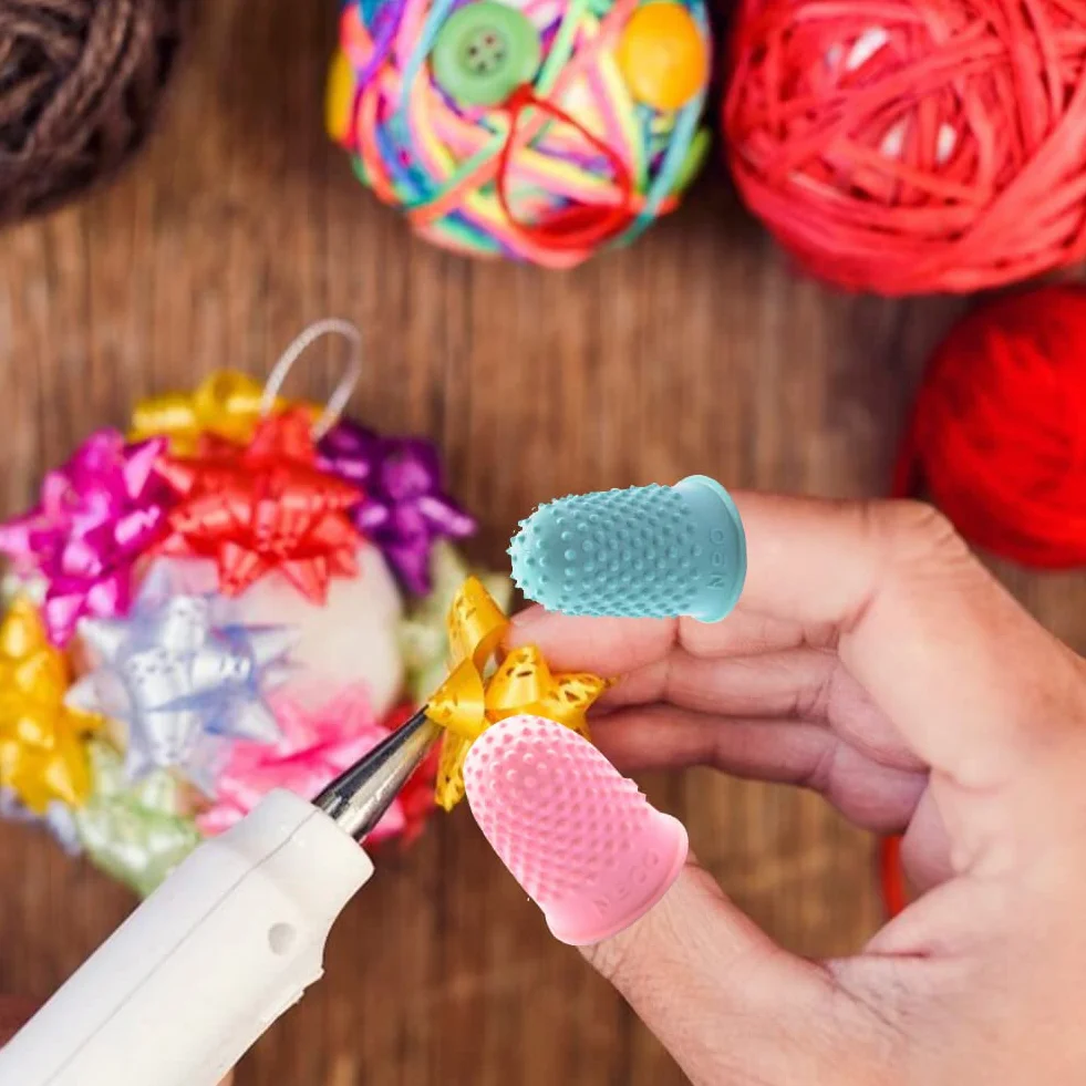 Dedales de Goma Almohadilla Reutilizable Protectores Dedos 5 Colores 5 Piezas