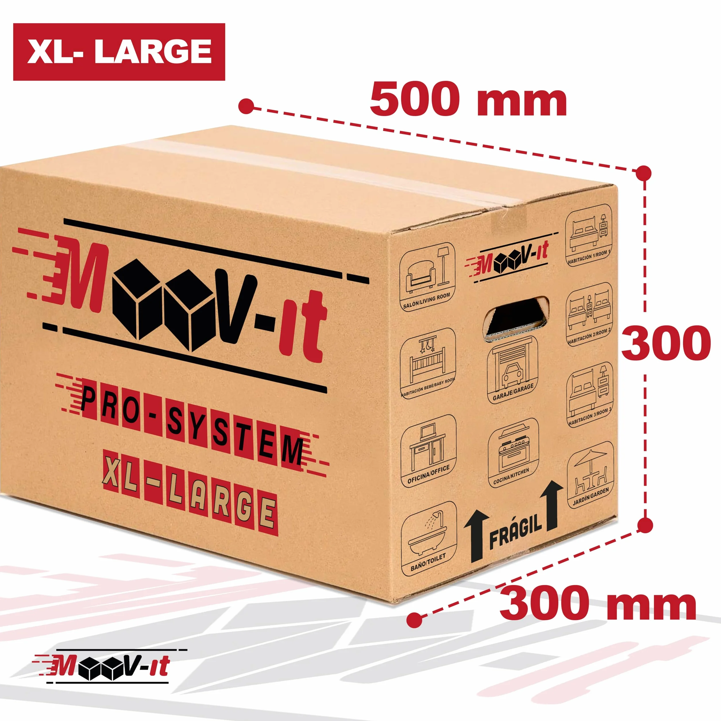Pack de 20 cajas de cartón para mudanza,50x30x30cm, Cartón reforzado y resistente. Cajas de embalaje para envíos con asas.Para almacenaje y Embalaje.Reutilizables. (20Ud. (50x30x30cm))