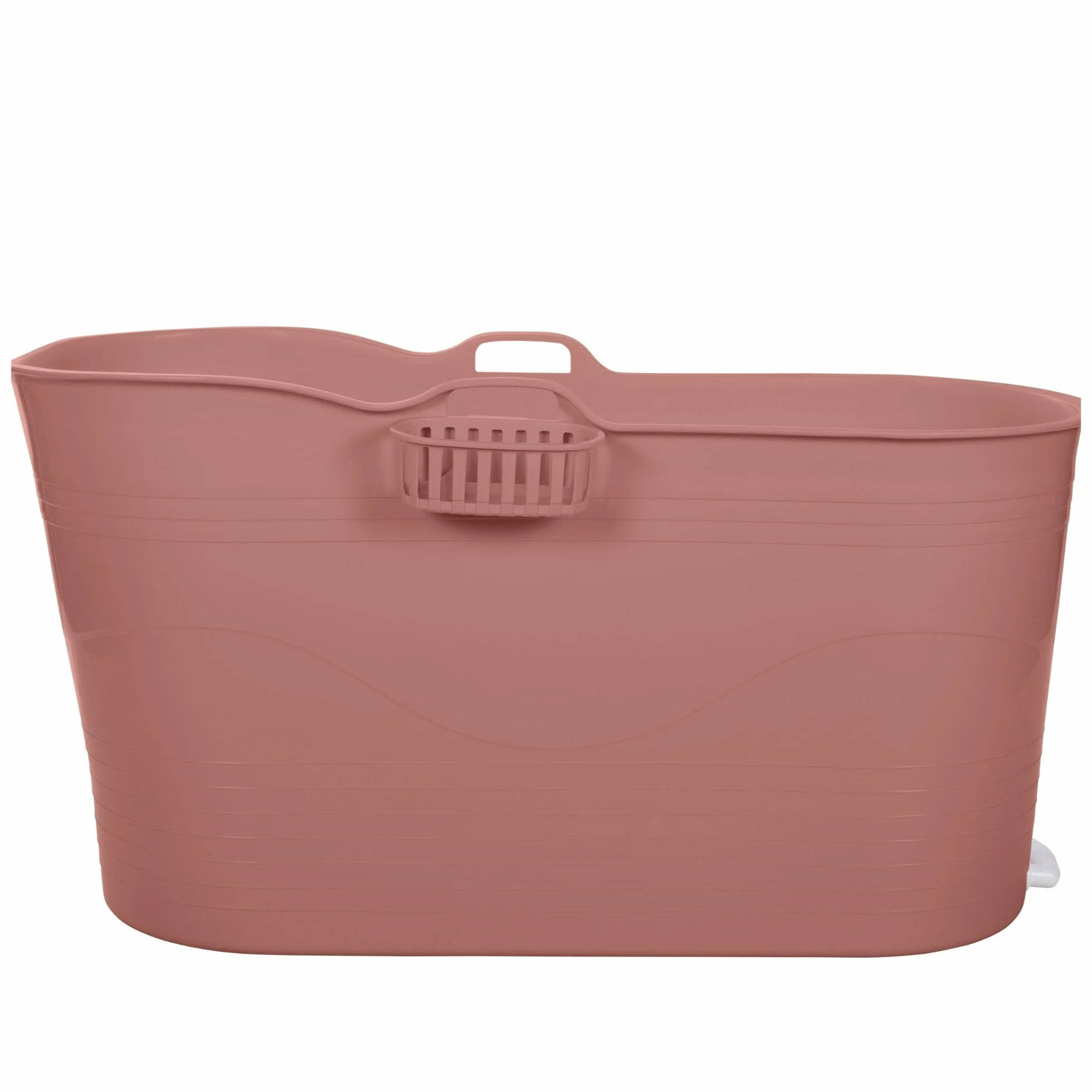 HelloBath® – Bath Bucket XL (Comfort) – 122 cm – Bañera para adultos – Baño de hielo – Manguera de desagüe extensible hasta 3 m – Extras: bandeja, grifo y funda protectora - Terracota