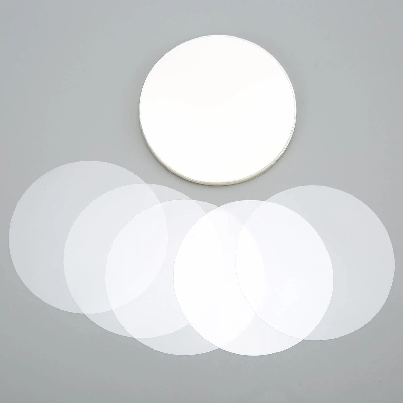 Tissting Película Protectora de Insignias, Láminas Transparentes de PVC Durable para Botones Redondos de 32MM, Pack de 100 Unidades para Colección Nevera y Proyectos Bricolaje