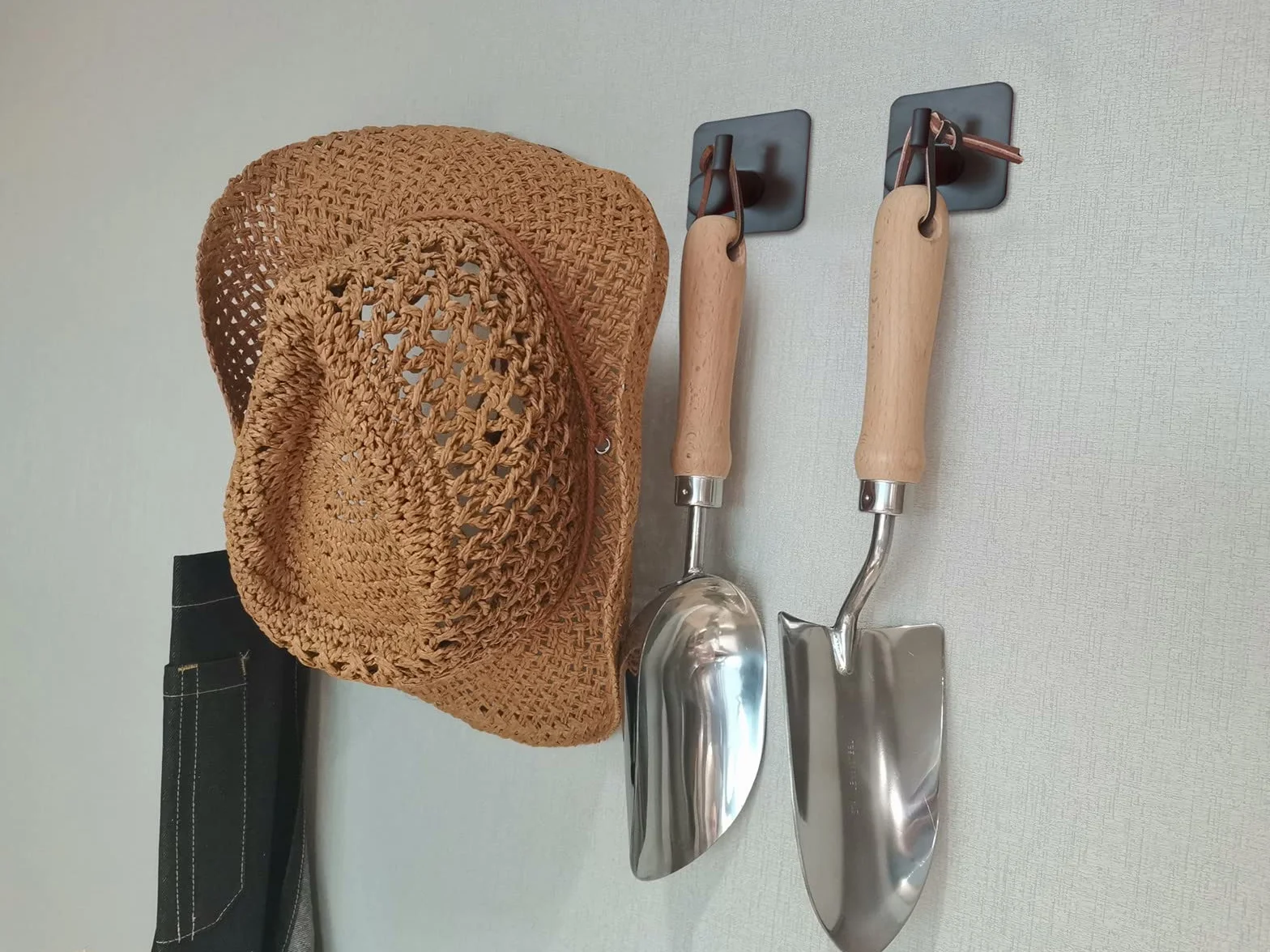 Ganchos para toallas, 6 unidades, autoadhesivos, ganchos de pared, sin agujeros, de acero inoxidable, ideal para baño, baño, cocina, oficina,negro