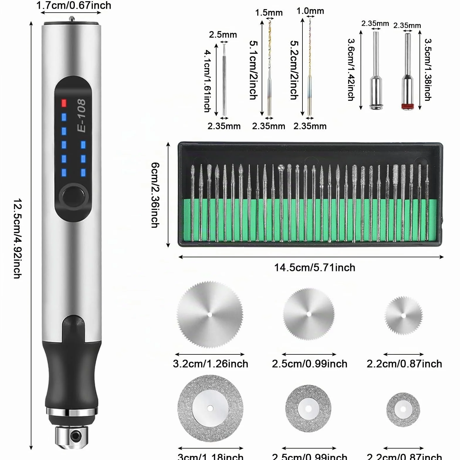 Kit de herramientas de grabado eléctrico de 60 piezas, bolígrafo de grabado recargable USB inalámbrico mini bolígrafo grabador rotativo para arte DIY, grabado en vidrio, madera, metal, piedra