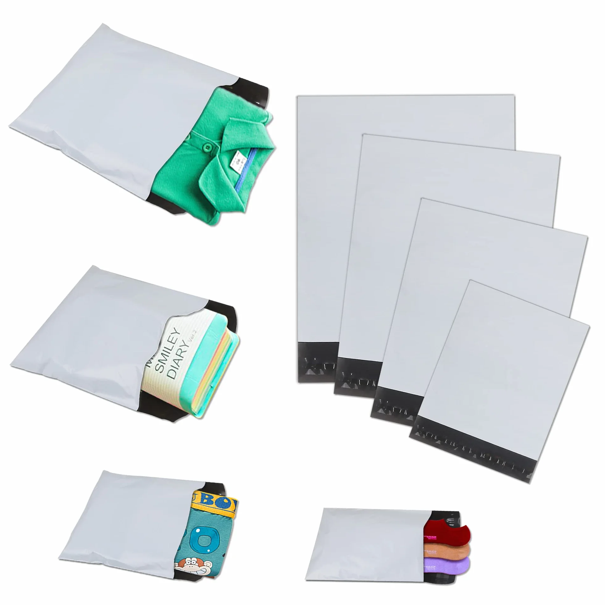 100pcs Bolsas Para Envíos, Sobres Para Envios C5 A4 B4 A3 Bolsas de Correo Autoadhesivas Opacas Sobres Plastico de Paquetes Ropa Logística Embalaje Caja de Postal Bolsa de Plástico Blanco