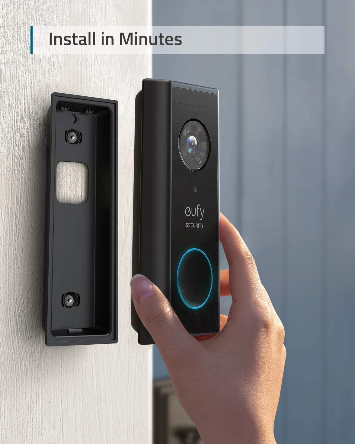 eufy Security Timbre con vídeo inalámbrico 2K HD Alimentado por batería con detección de Personas IA
