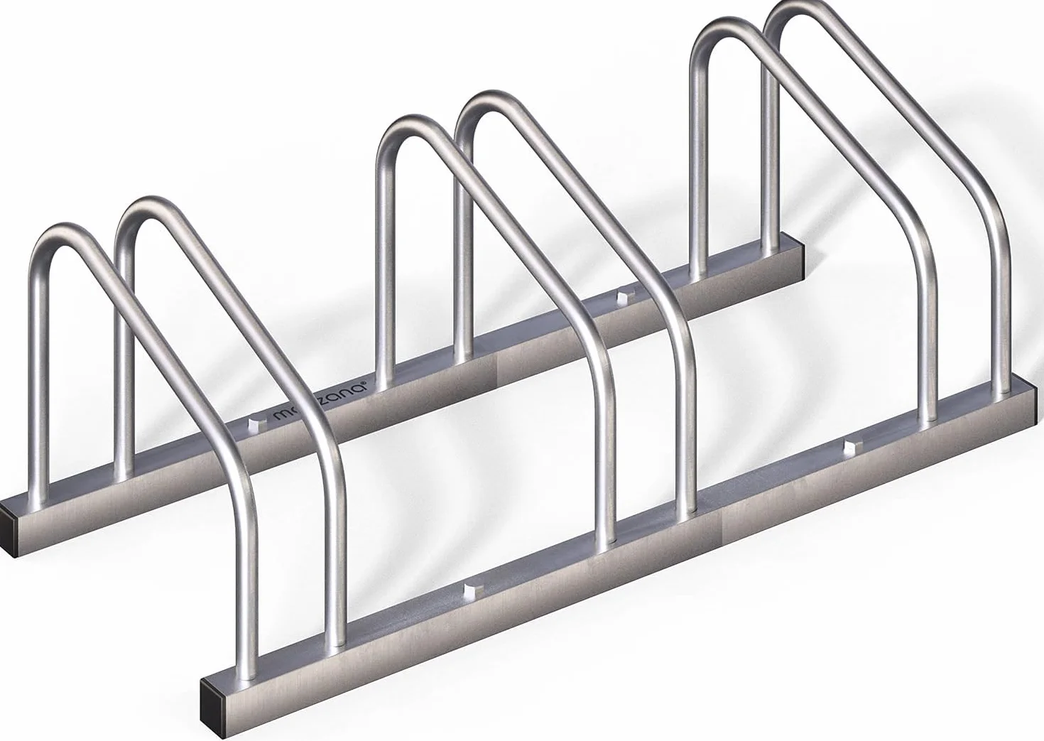 Monzana® Soporte para Aparcar Bicicletas, Aparcamiento Estacionamiento 3 Bicis, Parking Bicicleta 30-65mm, Guarda Bici Interior Exterior, Montaje Pared Suelo, Aparcabicicletas, Portabicicletas