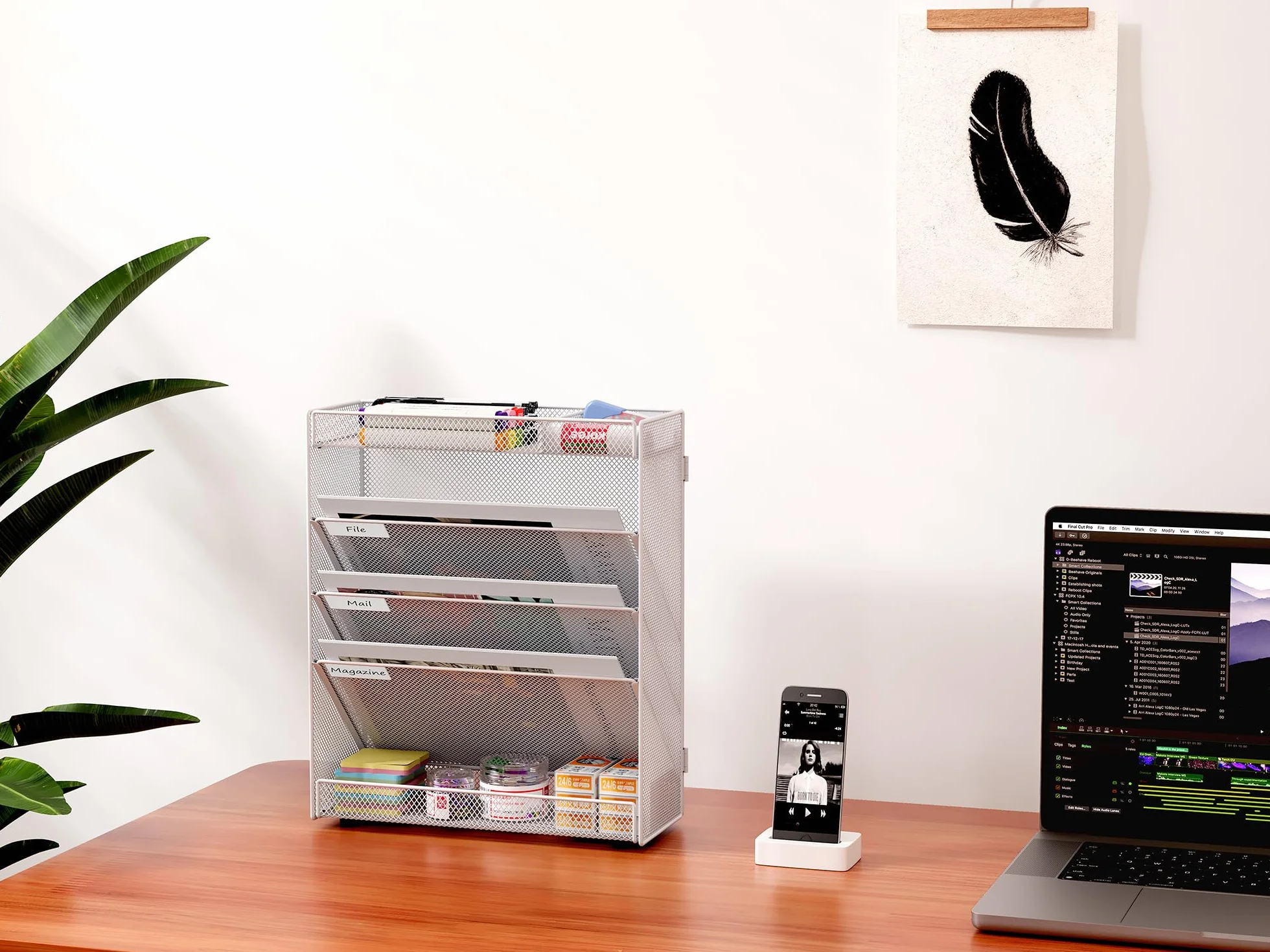 EasyPAG Organizador de pared de malla A5 niveles, blanco