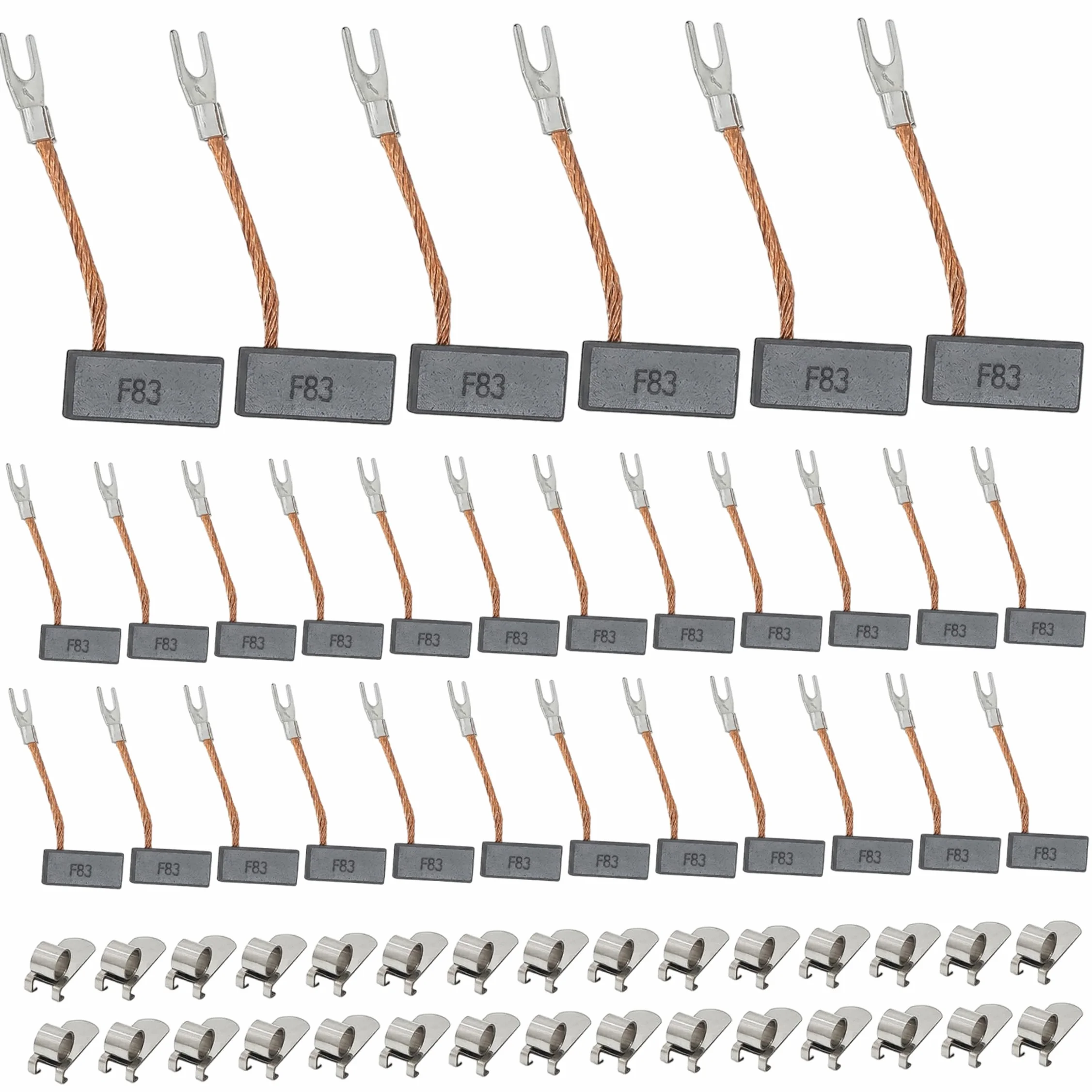 Escobillas de carbón, escobillas de carbón de repuesto de 30 piezas, de motor F83 Dc con material importado, 6, 3 x 9, 4 x 20 mm; 1