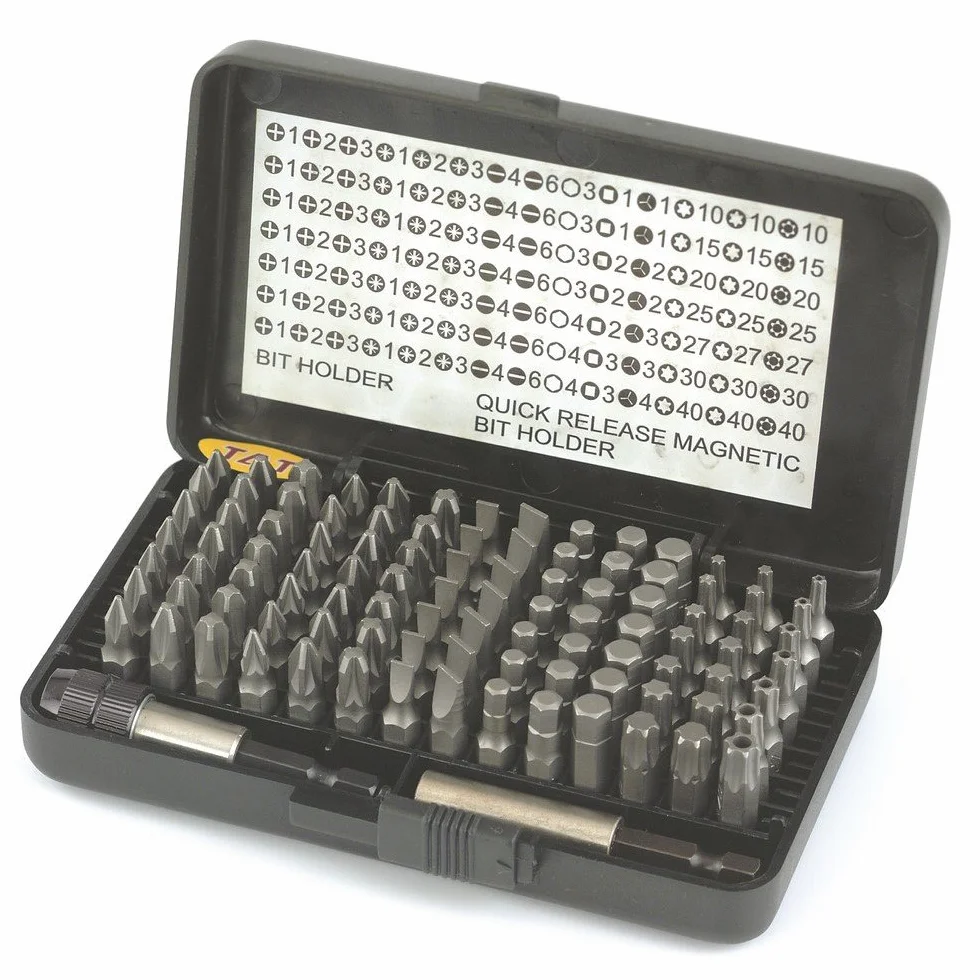 Hitachi - 754000 - Set 100 puntas de atornillar variadas PH, PZ, Torx, Torx inviolables y plans + portapuntas