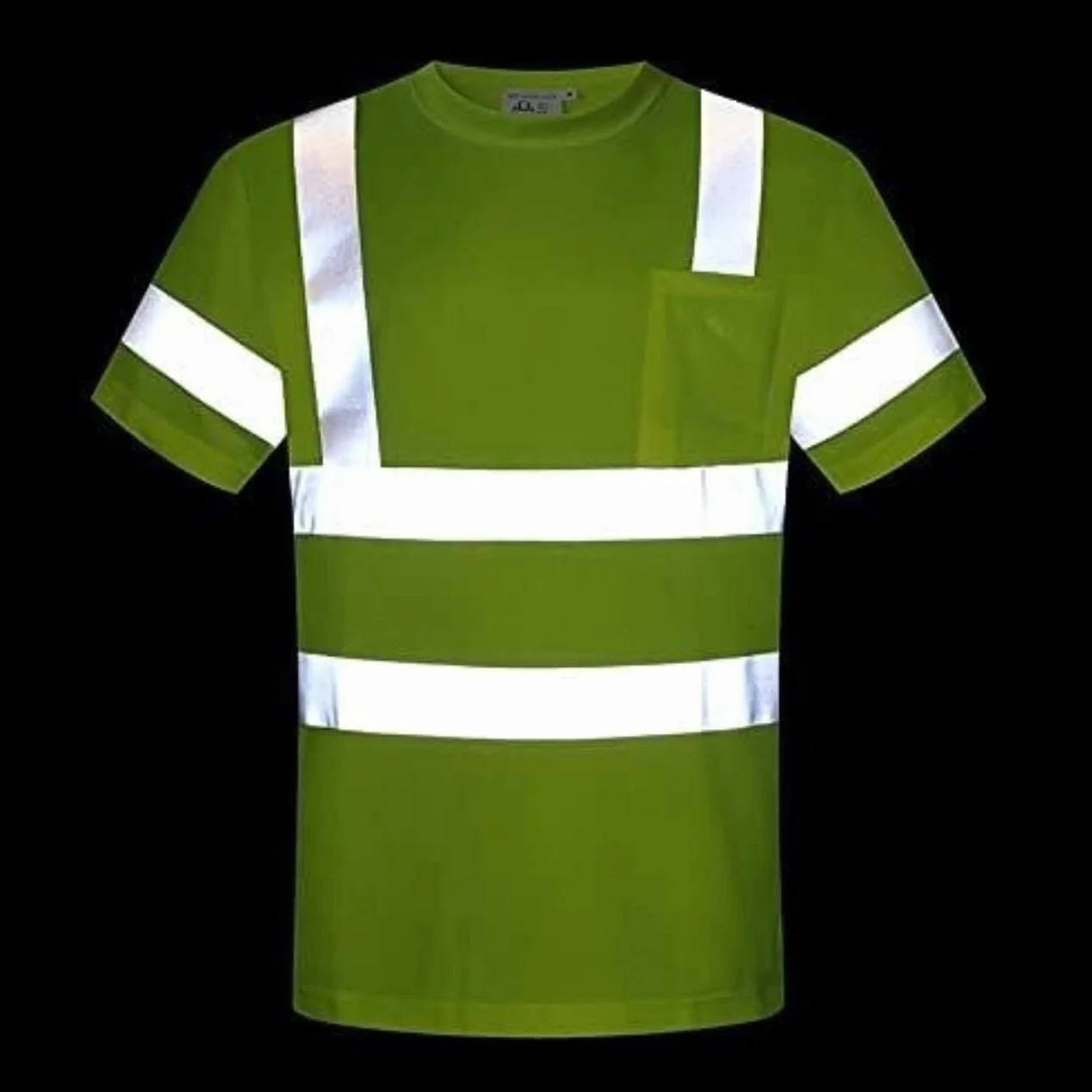 Ropa De Seguridad Chaleco De Seguridad Reflectante Alta Visibilidad Camisas Trabajo Chalecos Rayas Reflectantes para Hombres con Tiras Reflectantes(Large)