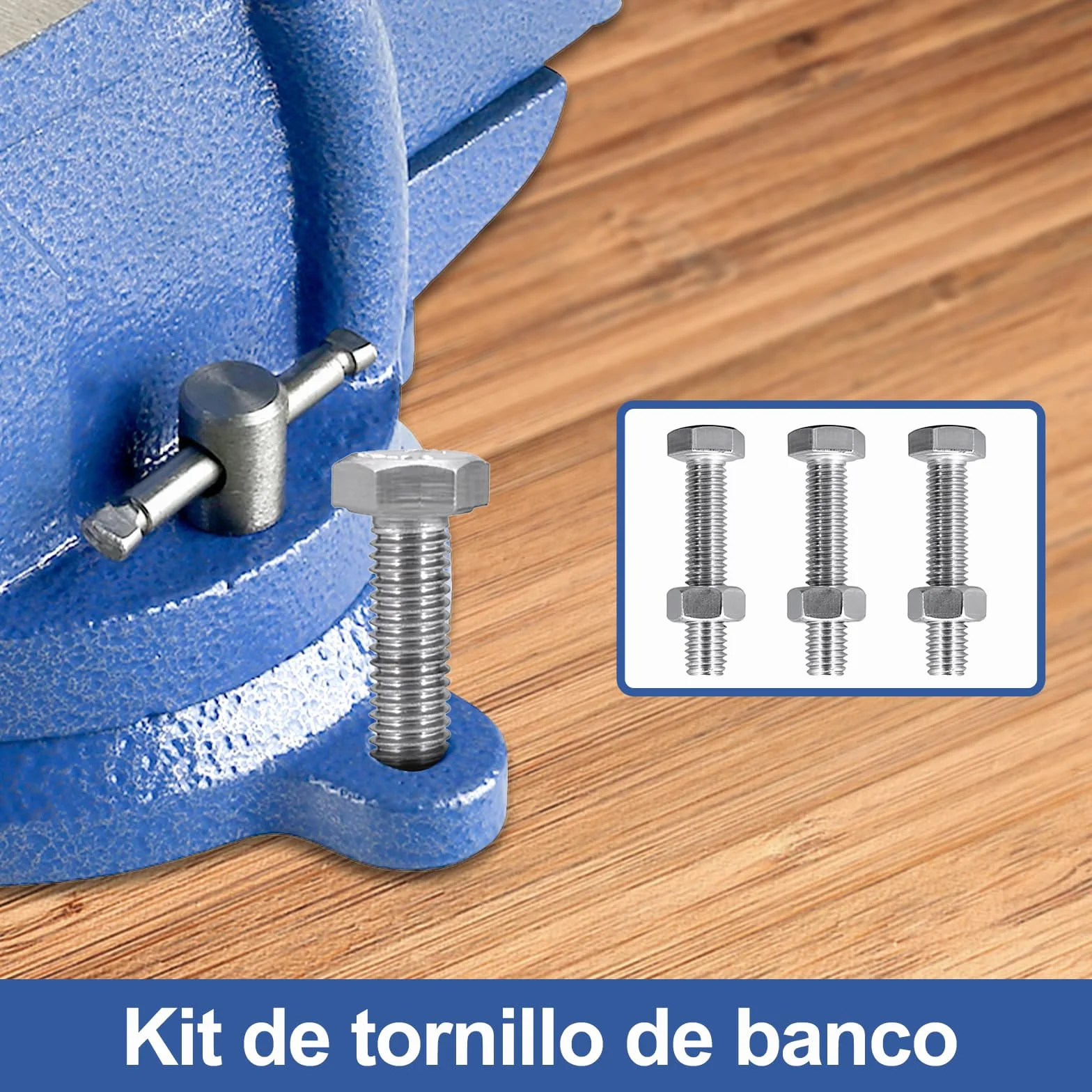 HYCHIKA Tornillo de Banco 125mm(5 pulgadas), 360 ° Se Puede Girar, Tornillo de Banco de Trabajo de Hierro Fundido, para Madera Metalurgia Perforación