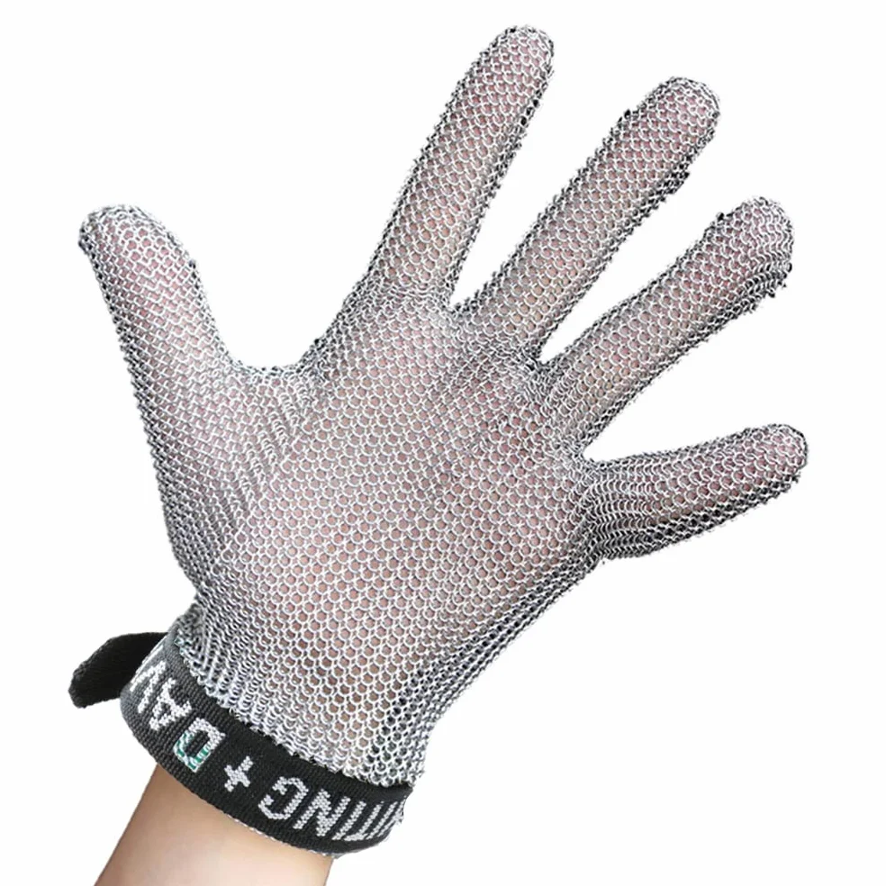 Guantes de Trabajo Anticorte Guantes de Trabajo de Seguridad de Metal Resistentes a Cortes, Guantes de protección Sastre Carpintero reparador con muñequera Ajustable (Size : A Pack of One/S)