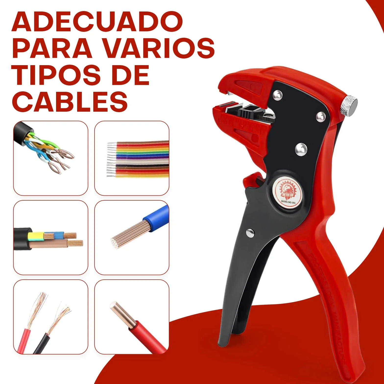 Samos® Pelacables Automático Profesional 0,2–6mm², Pelador de Cables Eléctricos Multifunción 2 en 1, Wire Stripper Preciso para Electricista, Herramienta Corte y Pelado Cable