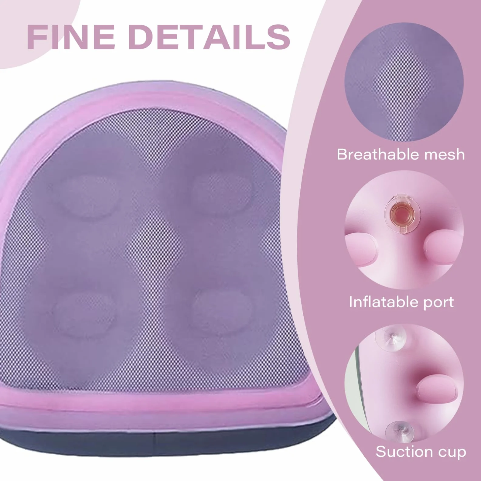 Asiento de refuerzo de bañera de hidromasaje, asiento de bañera de hidromasaje inflable con taza de succión 18.5x14.6x5.9in con 2 en 1 válvula reforzador de piscina de spa reutilizable para adultos