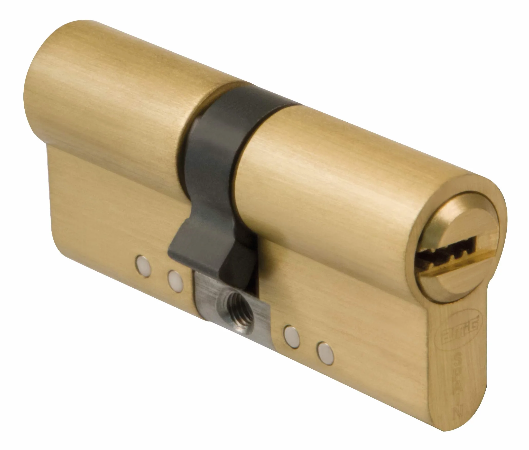 Amig - Cilindro de seguridad - Cerradura para puertas - Bombín de doble embrague - Antiganzúa y Antibumping - Incluye 5 llaves - Dorado mate - Medidas: 80 (35-45 mm)