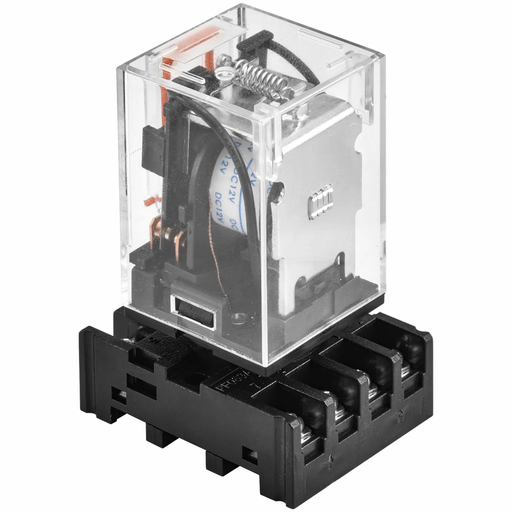 Heschen Gereral Relais MK2P-I DC 12V Bobina DPDT 8 pines con conector terminal enchufable PYF83A