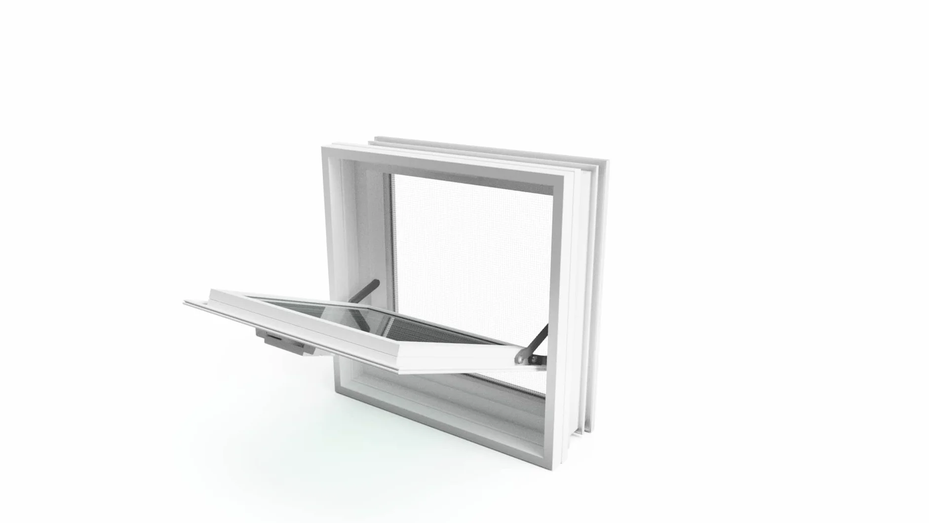 Ventana de ventilación para insertar en una pared de bloques de vidrio, ladrillo u hormigon | Dimensiones cm 30x30x10 | Sustituye 1 bloques de vidrio de 30x30x10 cm. | Unidad de venta 1 ventana