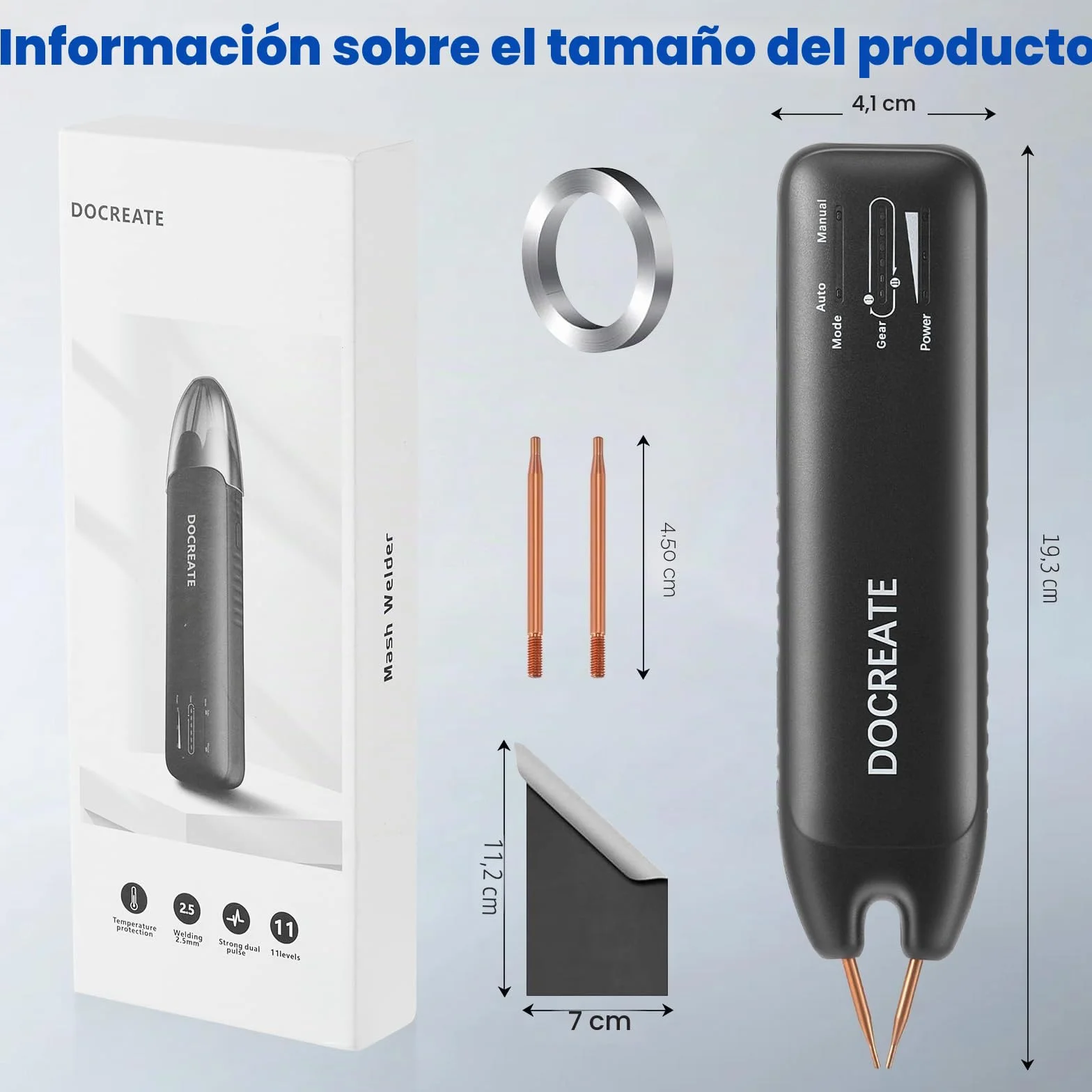 Soldadora de puntos con batería, soldador portátil de puntos, con modos automáticos y manuales, 99 velocidades ajustables para paquetes de baterías DIY, pantalla LED