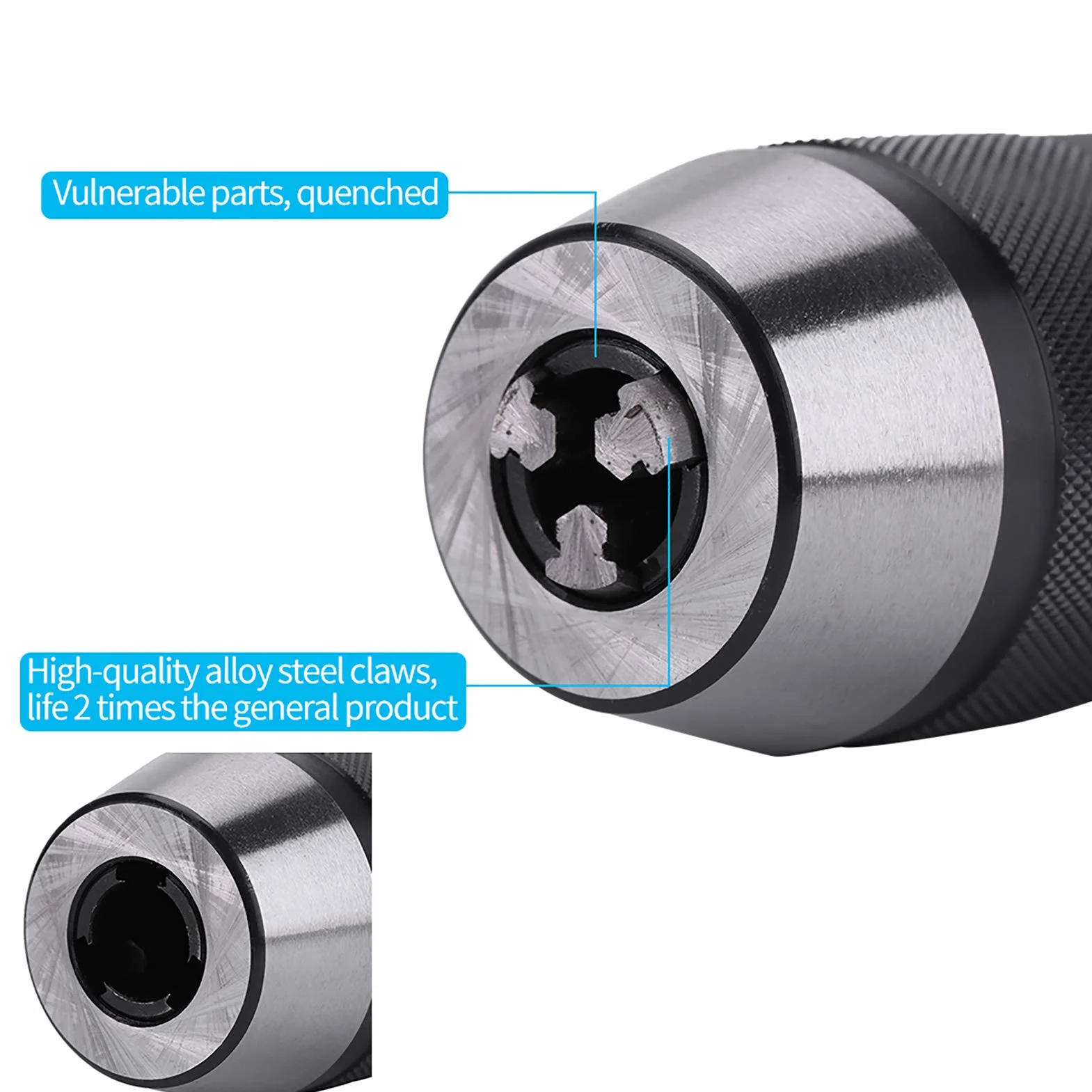 Tyenaza Portabrocas B16, Portabroca MT2 Torno, Portabroco de Acero para Torno Sin Llave 1/2 con Autoapriete de 1 a 13 mm con Portabroco de Eje MT2-B16, para Taladros de Columna, Fresadoras