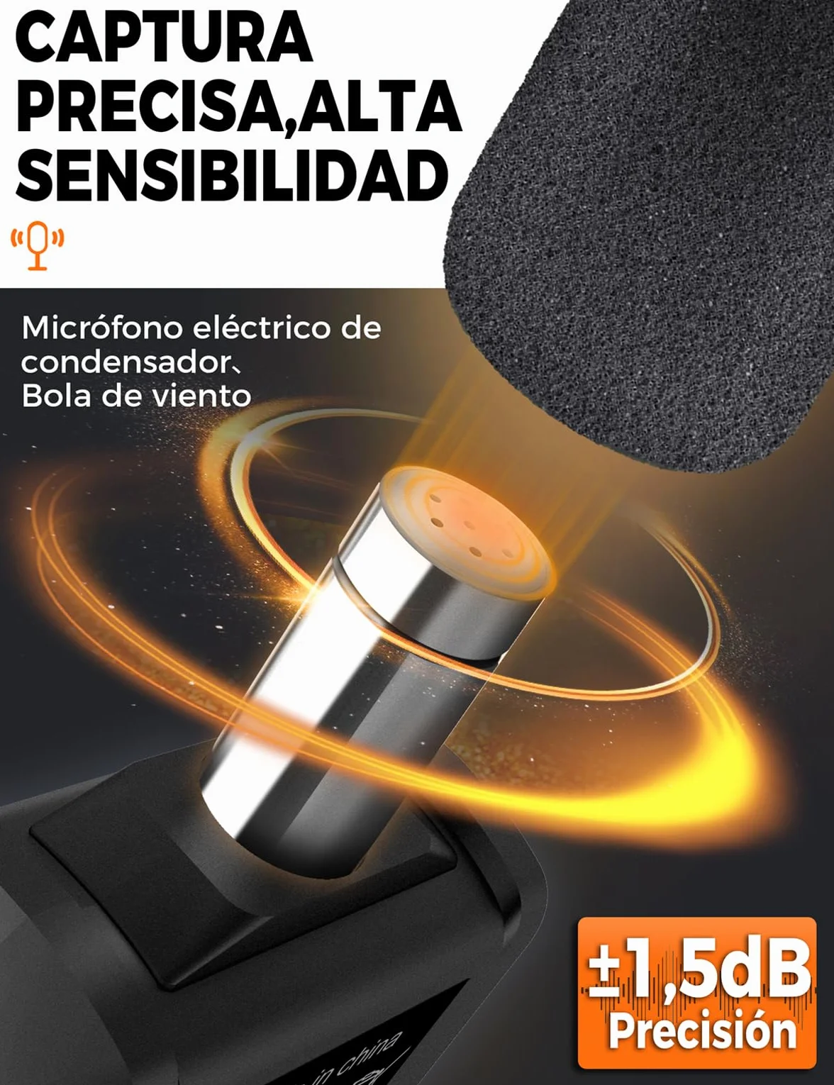 Sonómetro SL01 Medidor de Decibelios Profesional 30-130dB ±1.5dB Pantalla LCD Retroiluminación Ponderación A/C