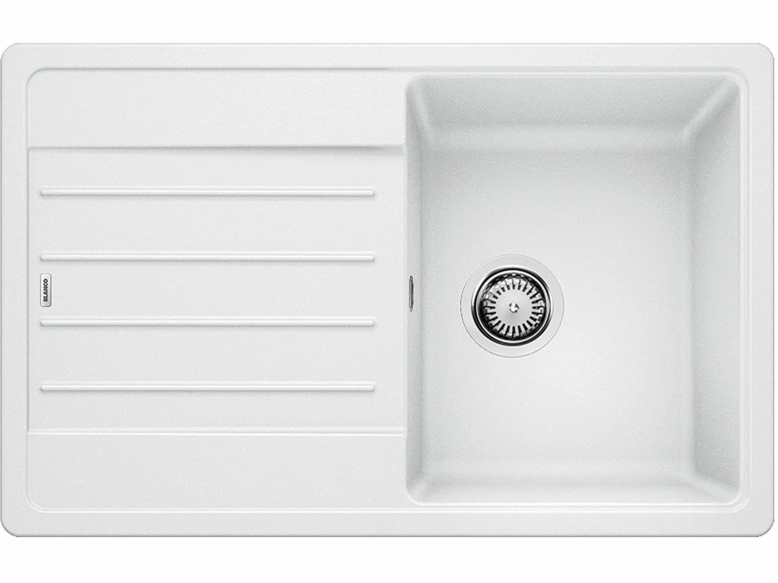 BLANCO LEGRA 45 S – Fregadero Rectangular de Granito para Armarios Bajos de 45 cm de Ancho – De SILGRANIT – Blanco – 522203