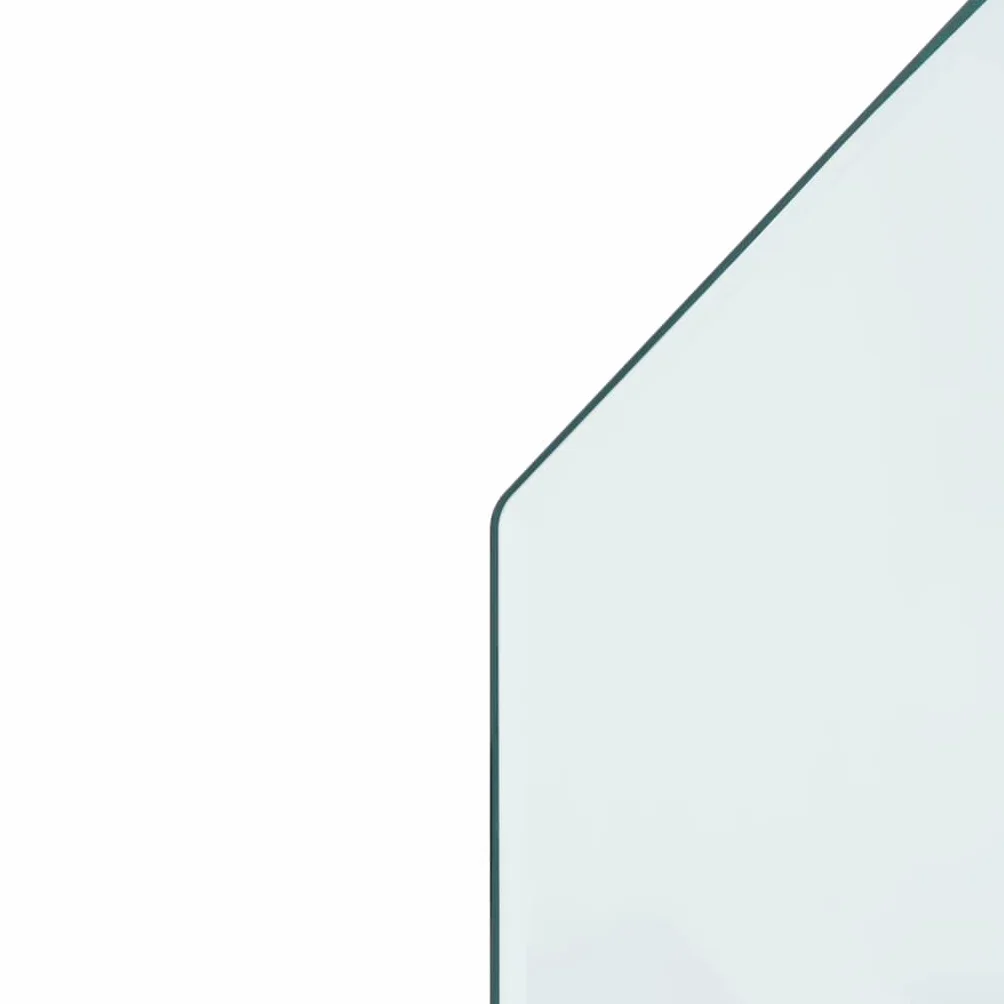 Rantry Placa de cristal hexagonal para chimenea, 100 x 60 cm, protector de suelo para parquet y superficies laminadas, base de estufa resistente a altas temperaturas, cubierta de piso de vidrio