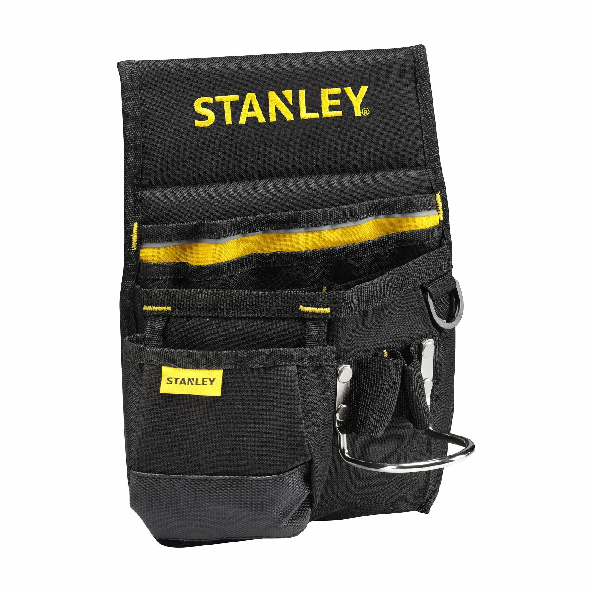 STANLEY Cinturón Portaherramientas de Nylon, Bolsa Resistente 600X600 Denier, Múltiples Compartimentos, Anillo Portamartillo, Acolchado Trasero, 1-96-181