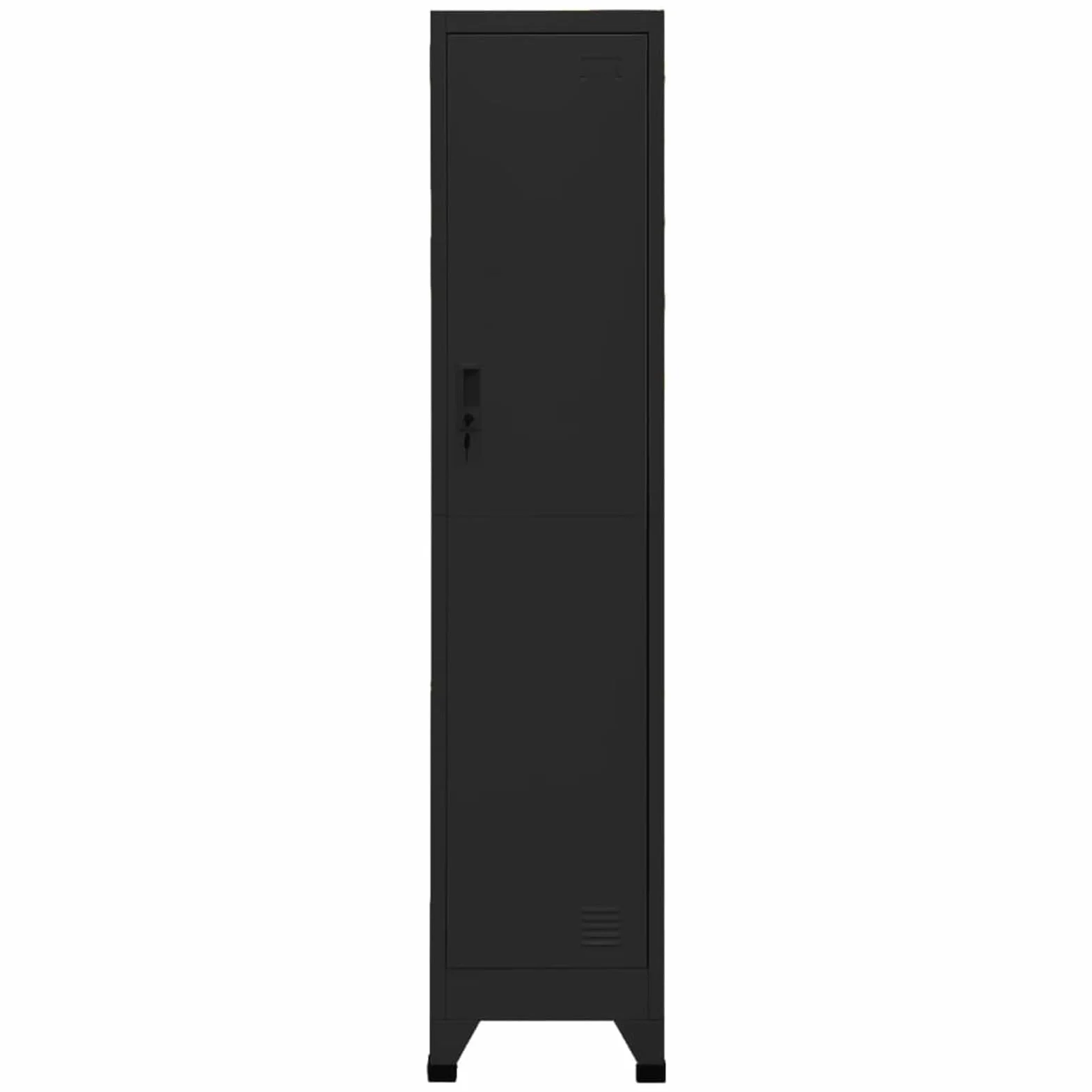 Taquilla de Acero Negro 38x45x180 cm Armario Taquilla Metalico Vestuario