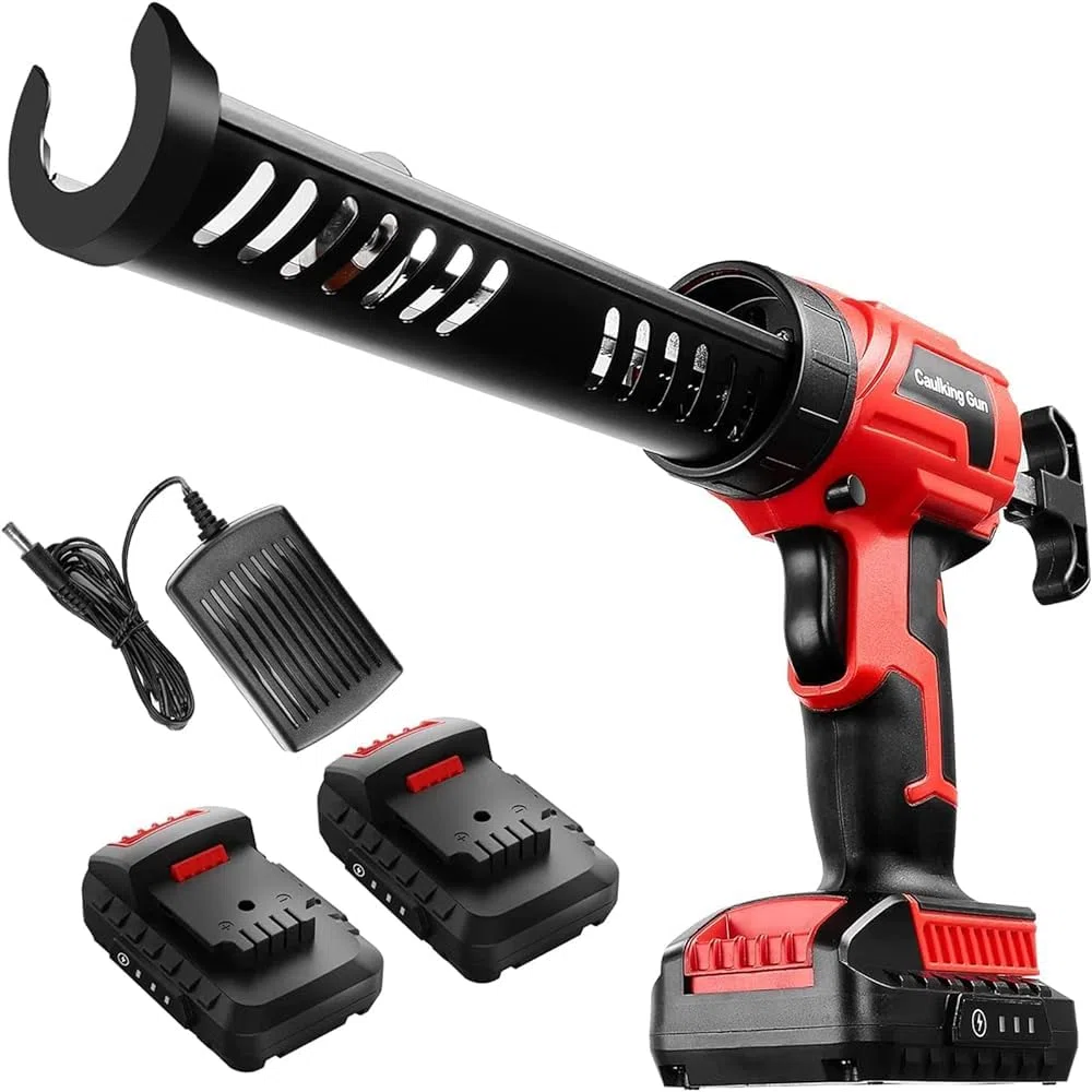 Pistola de calafateo eléctrica inalámbrica de 20 V de iones de litio con boquillas, pistola adhesiva selladora de 10 onzas / 300 ml