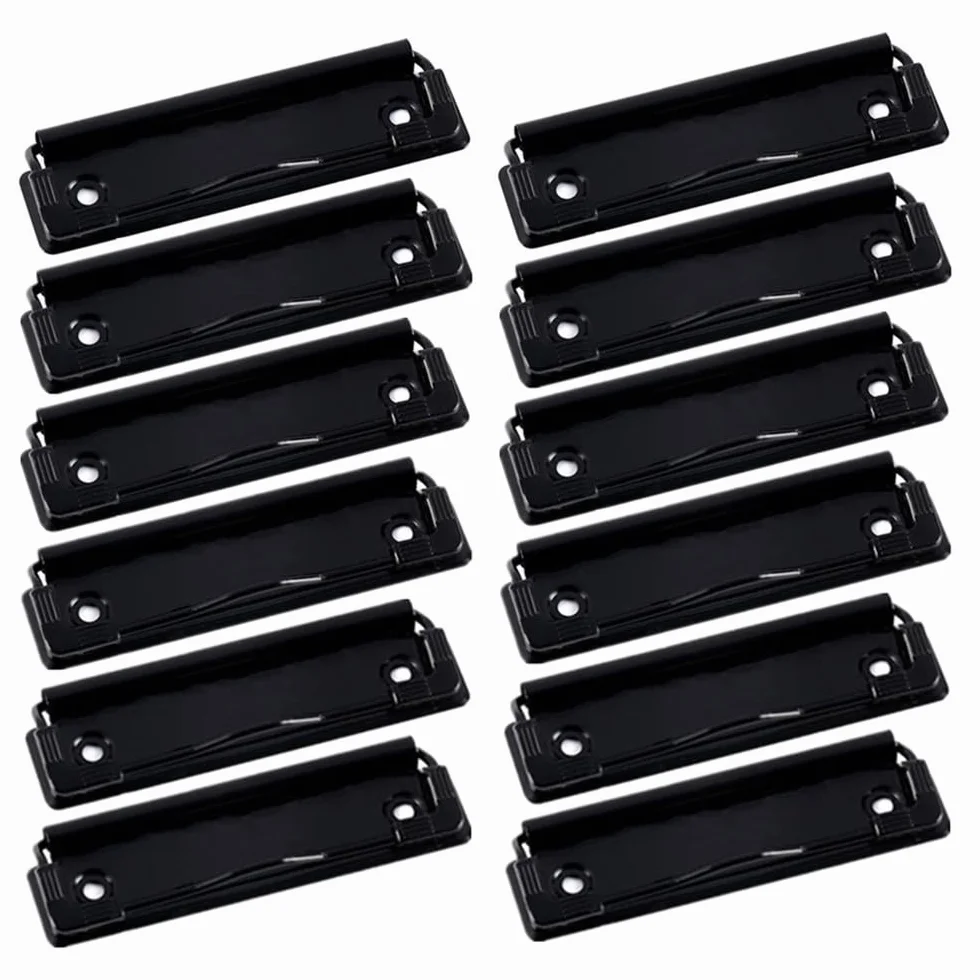 Portapapeles clip negro 20 unidades soporte placas papelería oficina