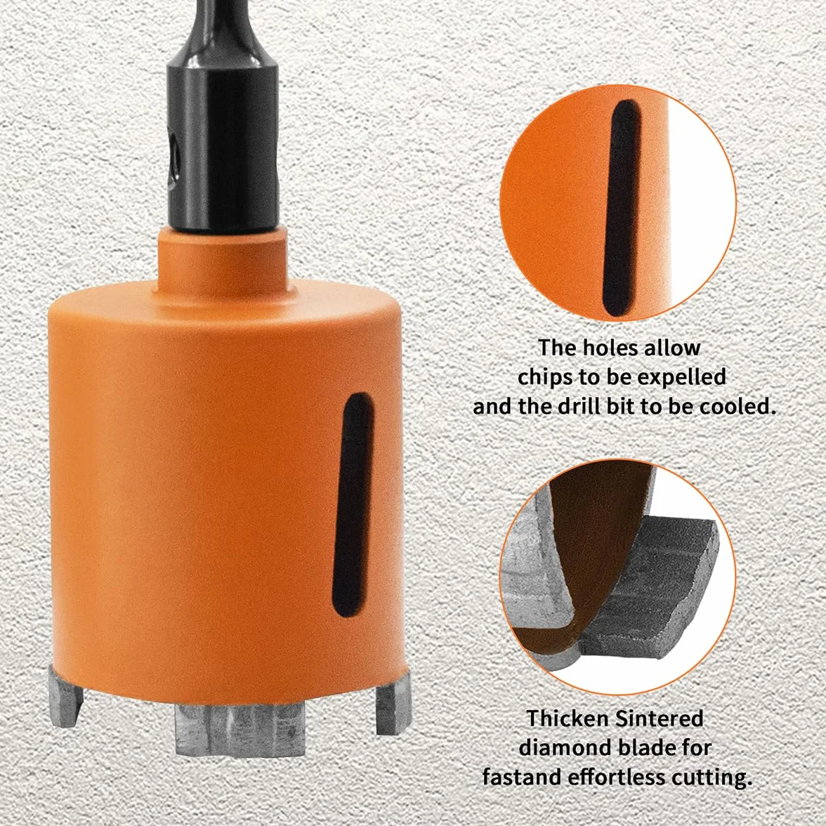 Meccion Sierra Corona Perforadora de Diamantada con SDS Plus Adaptador, Broca de Diamante para Hormigón, Cemento, Ladrillo, Muro de Piedra (120mm)