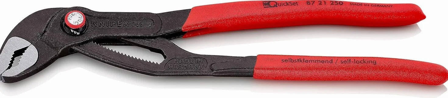 KNIPEX Cobra QuickSet Tenaza de agarre pico loro Mangos plasticos por inmersión antideslizantes 250 mm, 87 21 250