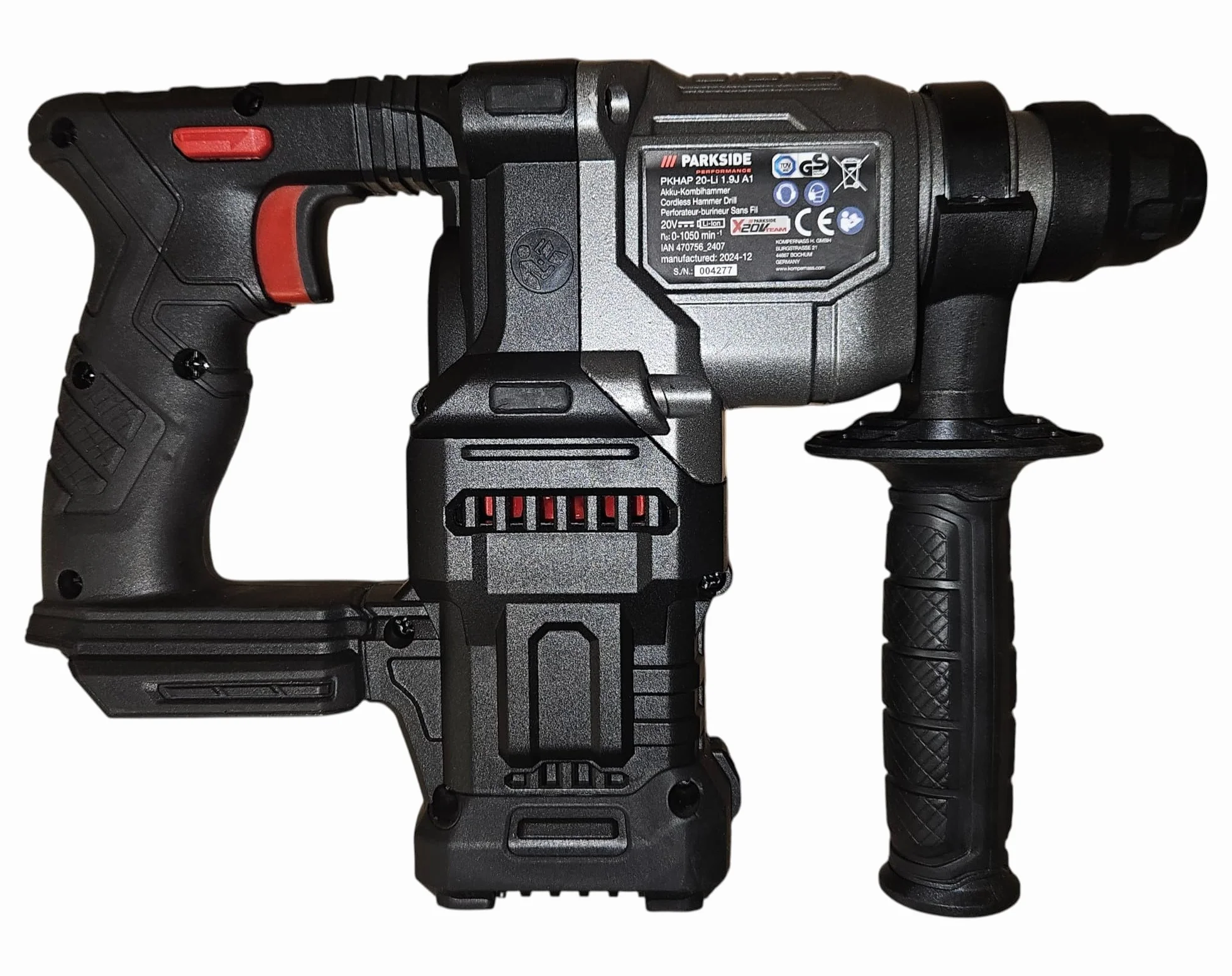 Parkside PERFORMANCE® PKHAP 20-Li B2 - Martillo combinado con batería (20 V, sin batería ni cargador, SDS-Plus)