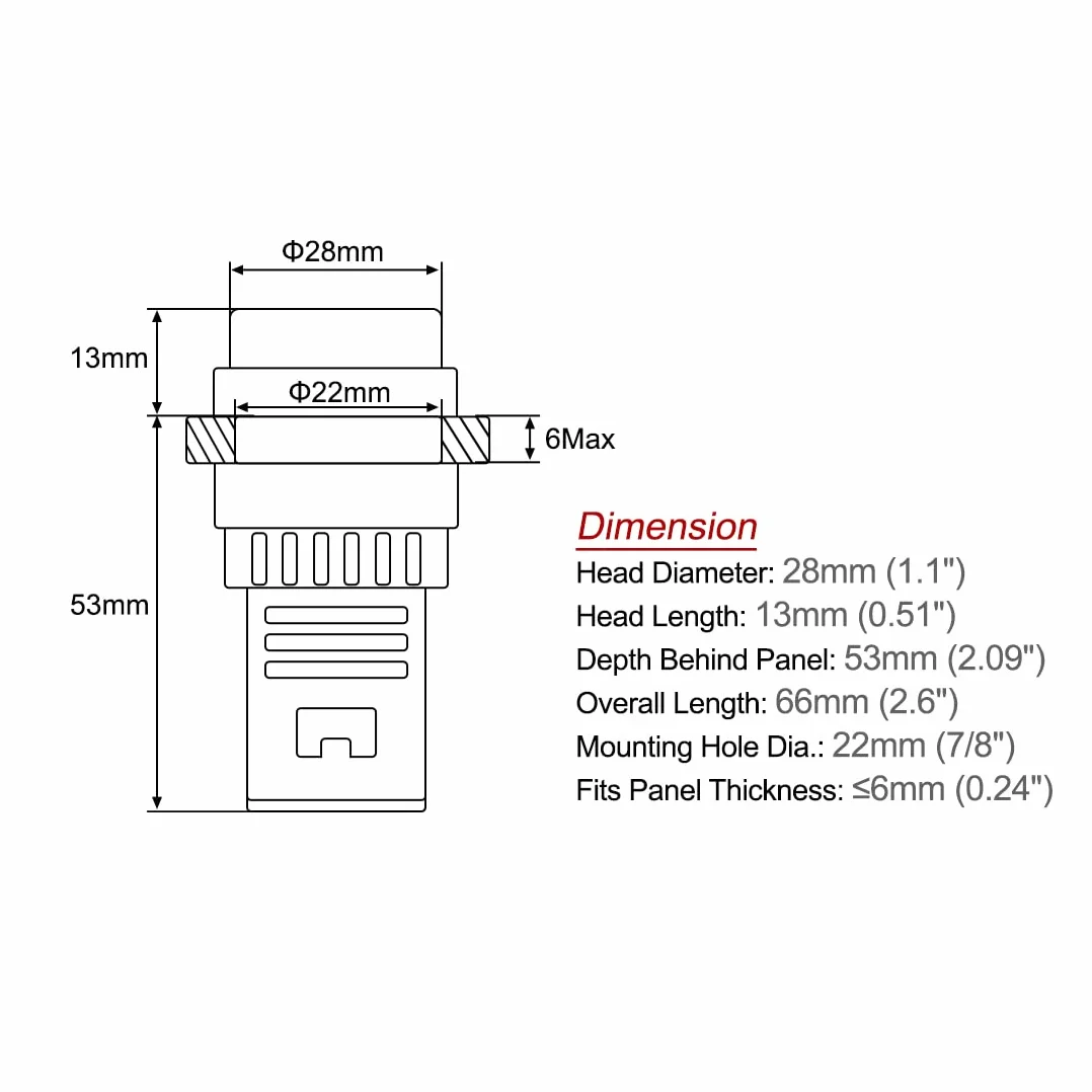 sourcing map Pilot Light AC/DC 24V Indicador de alarma intermitente LED rojo con zumbador