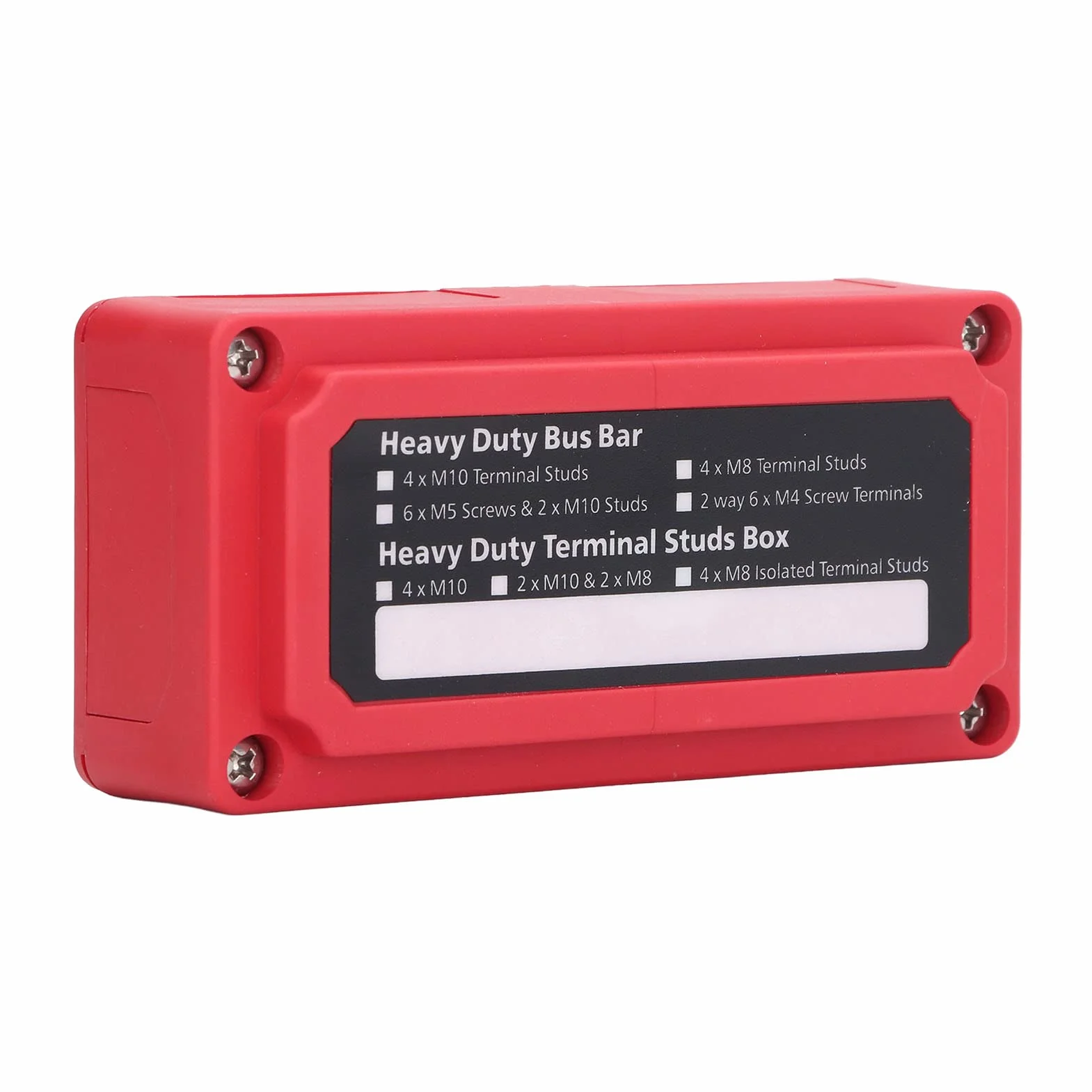 Gugxiom Bloque de Terminales de Barra de Bus de 48 V 300 A CC, Caja de Barra de Bus, Bloque de Distribución de Energía, Barra de Bus de Terminal de Tornillo M8, Diseño de Tipo de Ventana (Rojo)